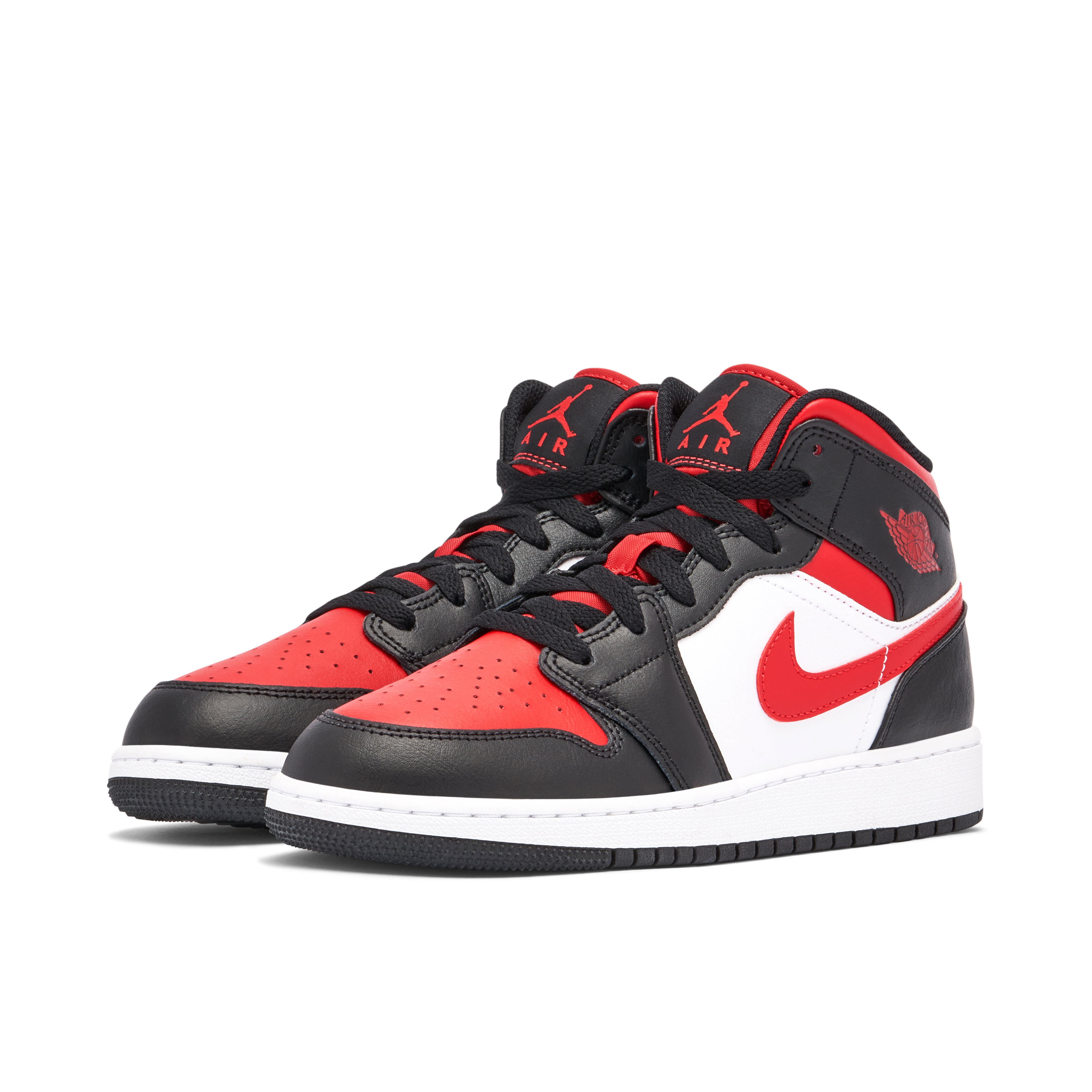 Air Jordan 1 Mid Bred Toe White GS | 554725-079 | Laced