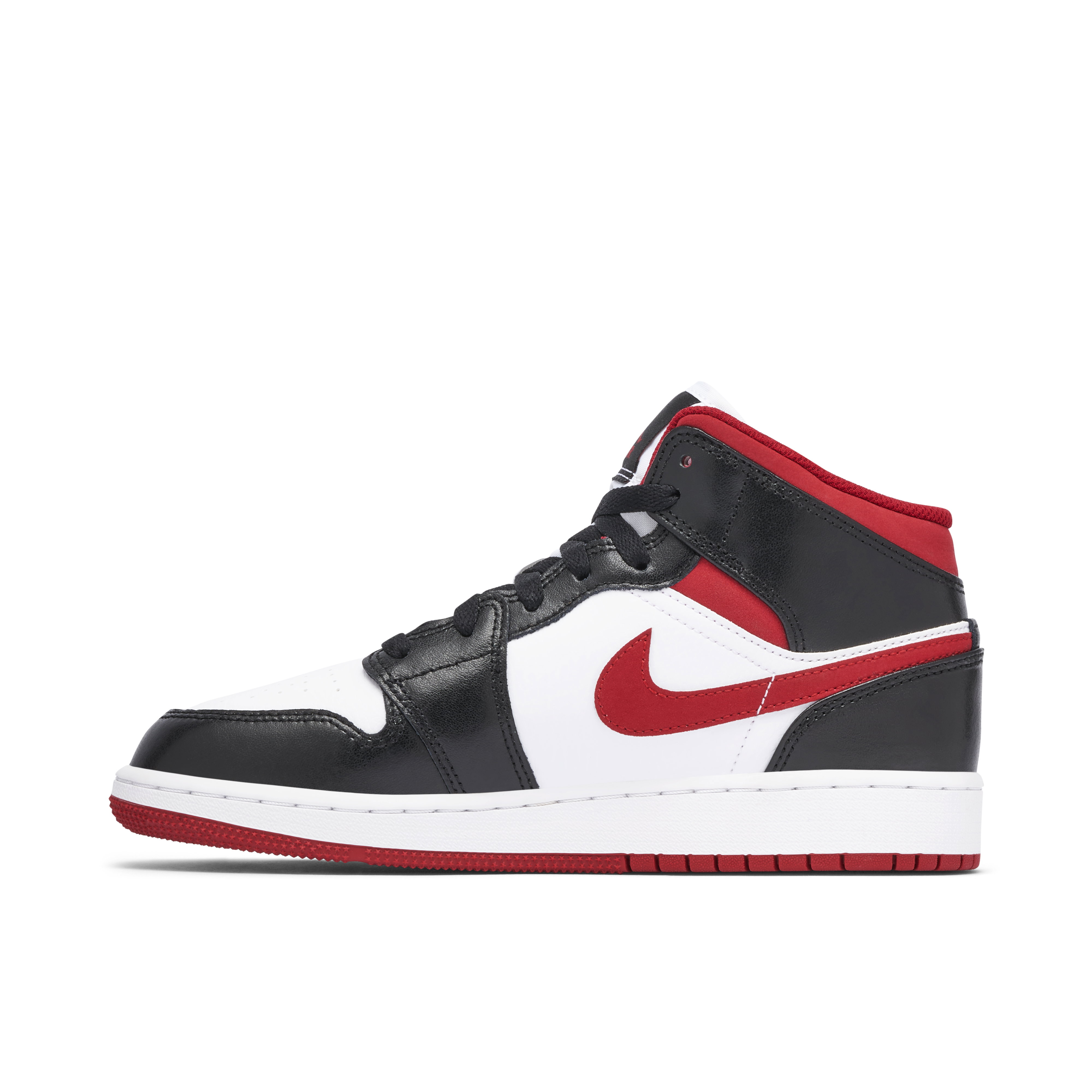 Air Jordan 1 Mid Black White Gym Red GS | DJ4695-122 | Laced