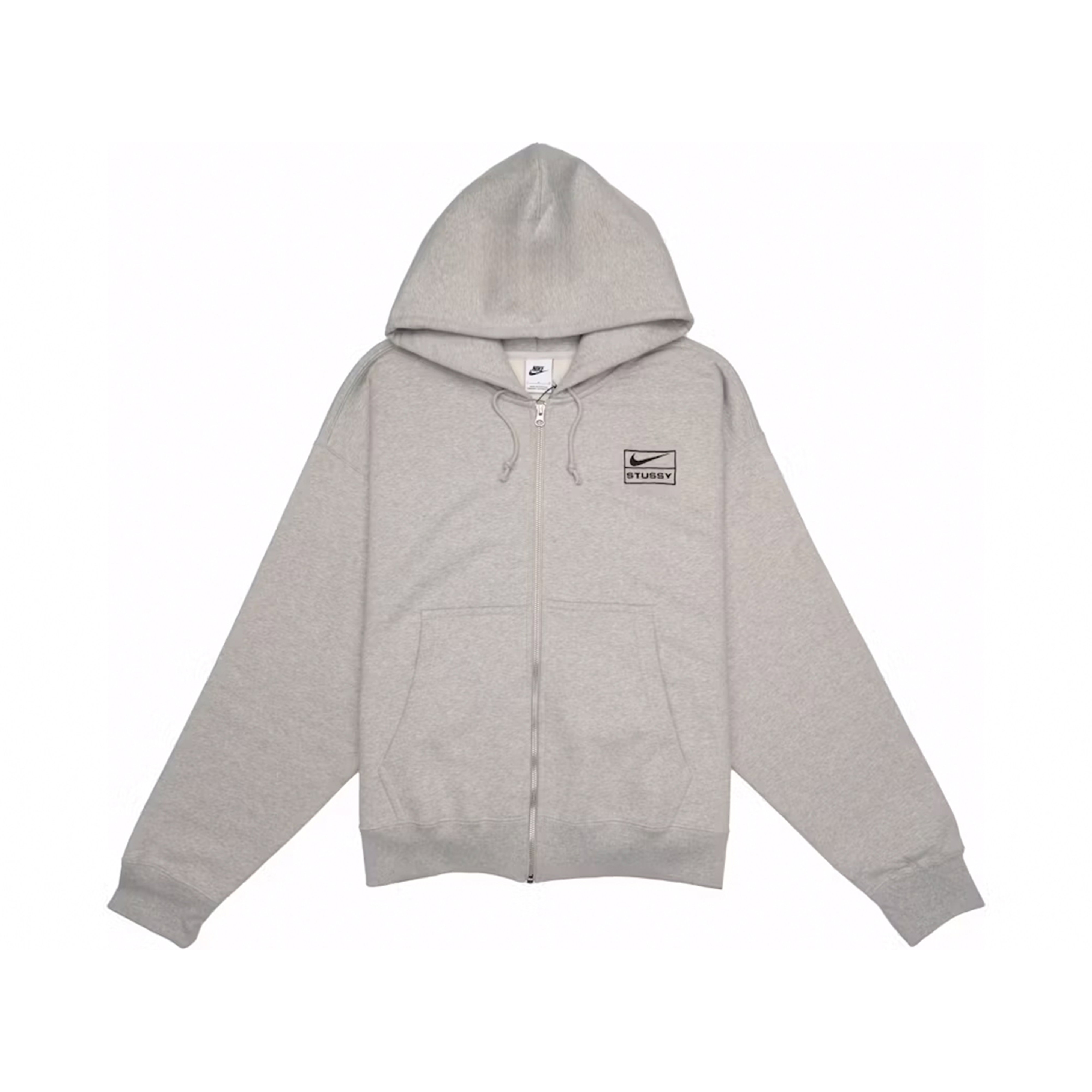 Stussy x Nike Fleece Zip Hoodie Grey Heather | FJ9181-050 | Laced