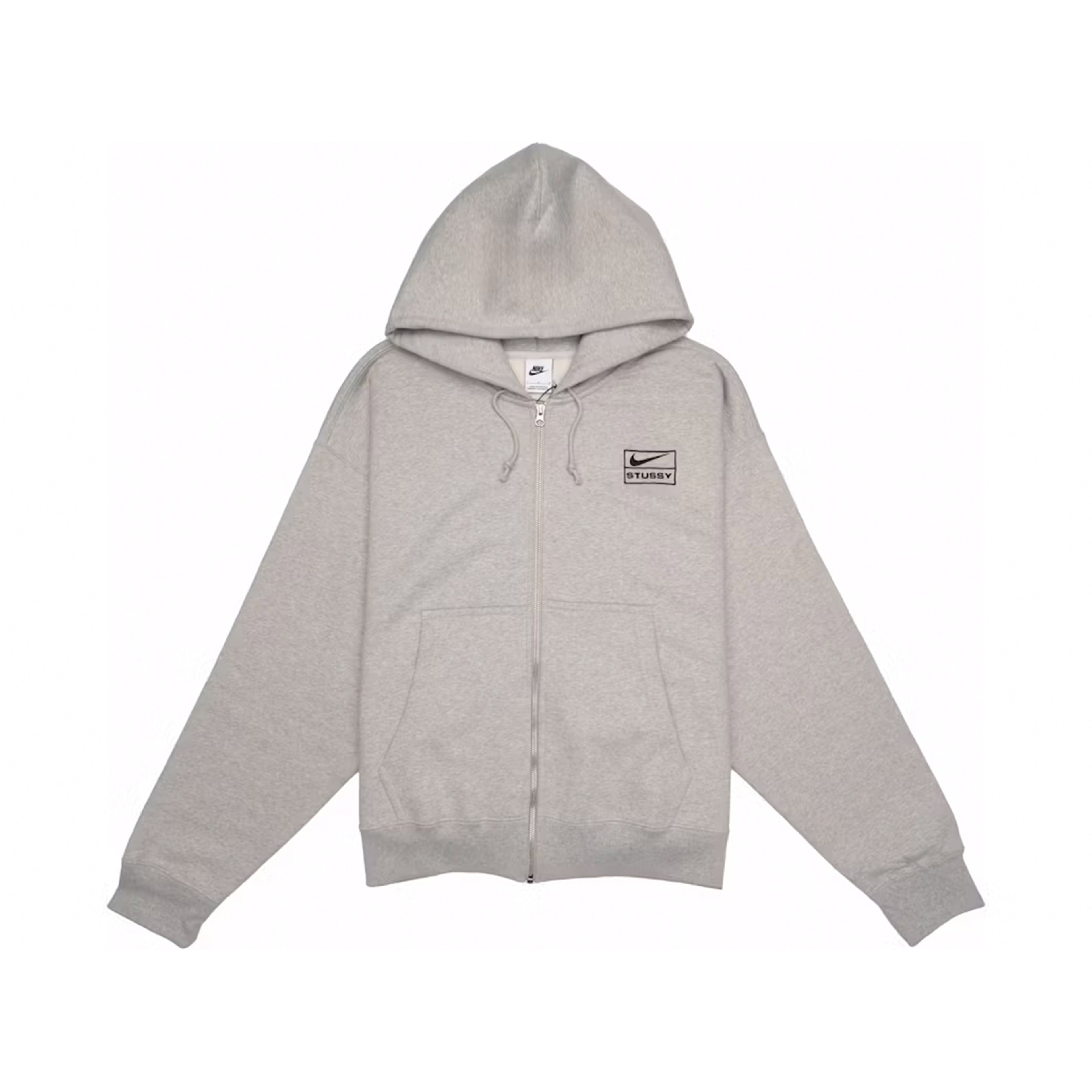 Stussy x Nike Fleece Zip Hoodie Grey Heather | FJ9181-050 | Laced