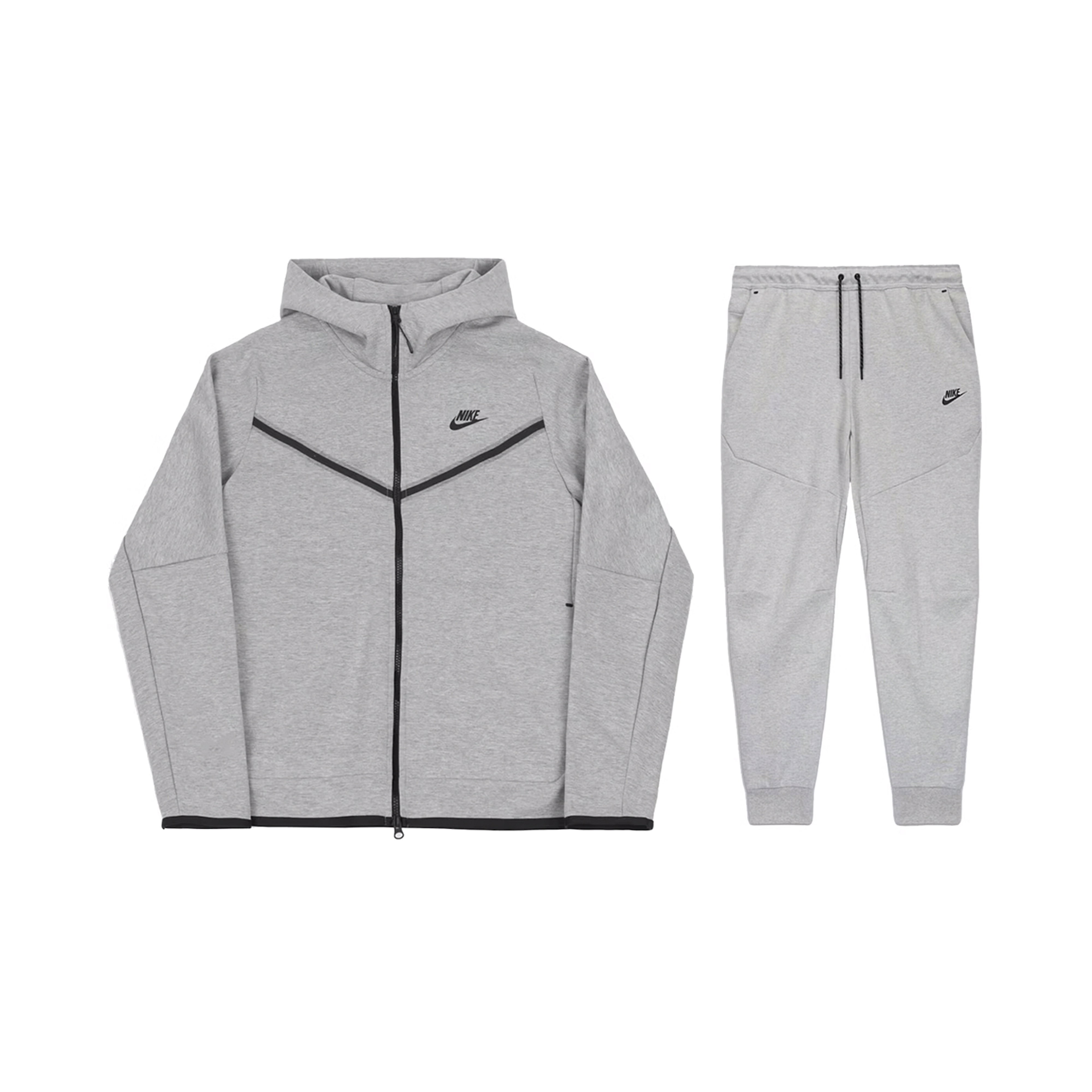 Nike Sportswear Tech Fleece Full Zip Hoodie & Joggers Set Grey