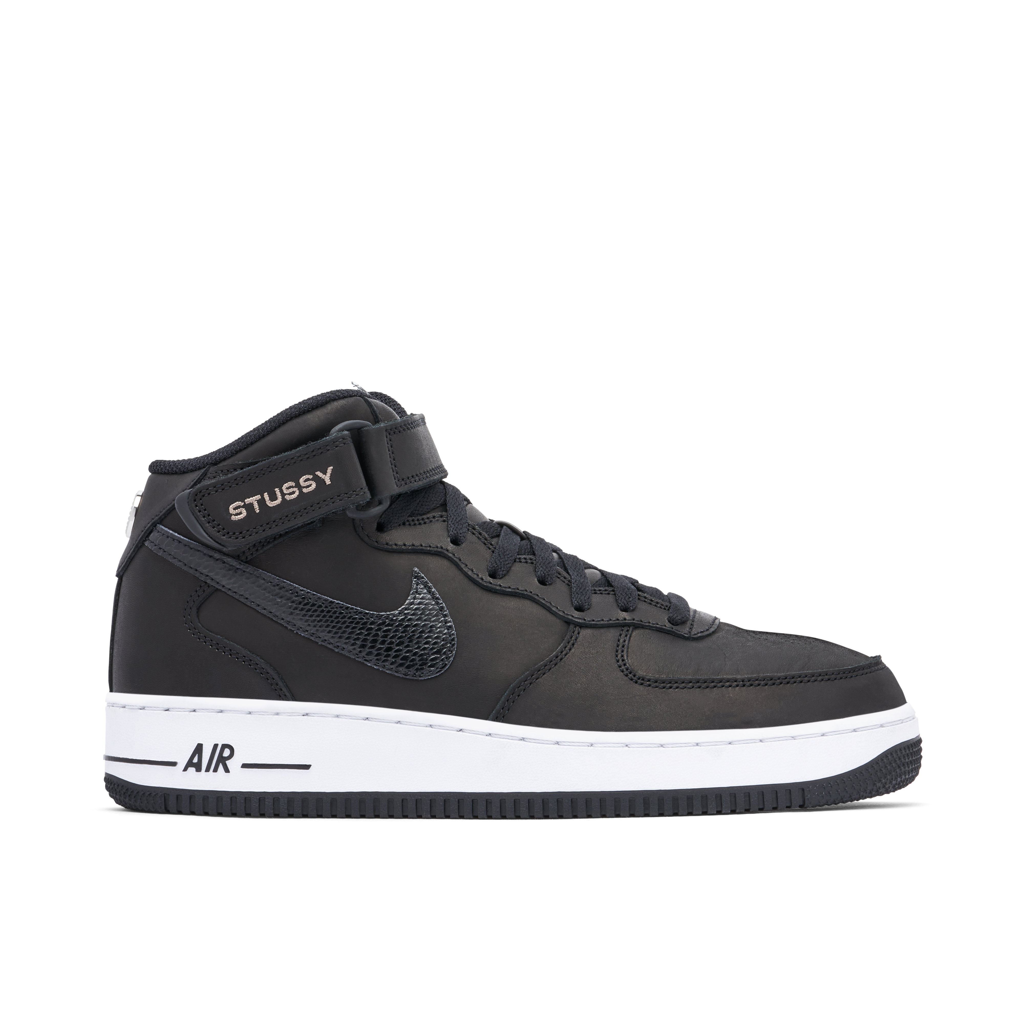 Stussy x Nike Air Force 1 Mid Black | DJ7840-001 | Laced