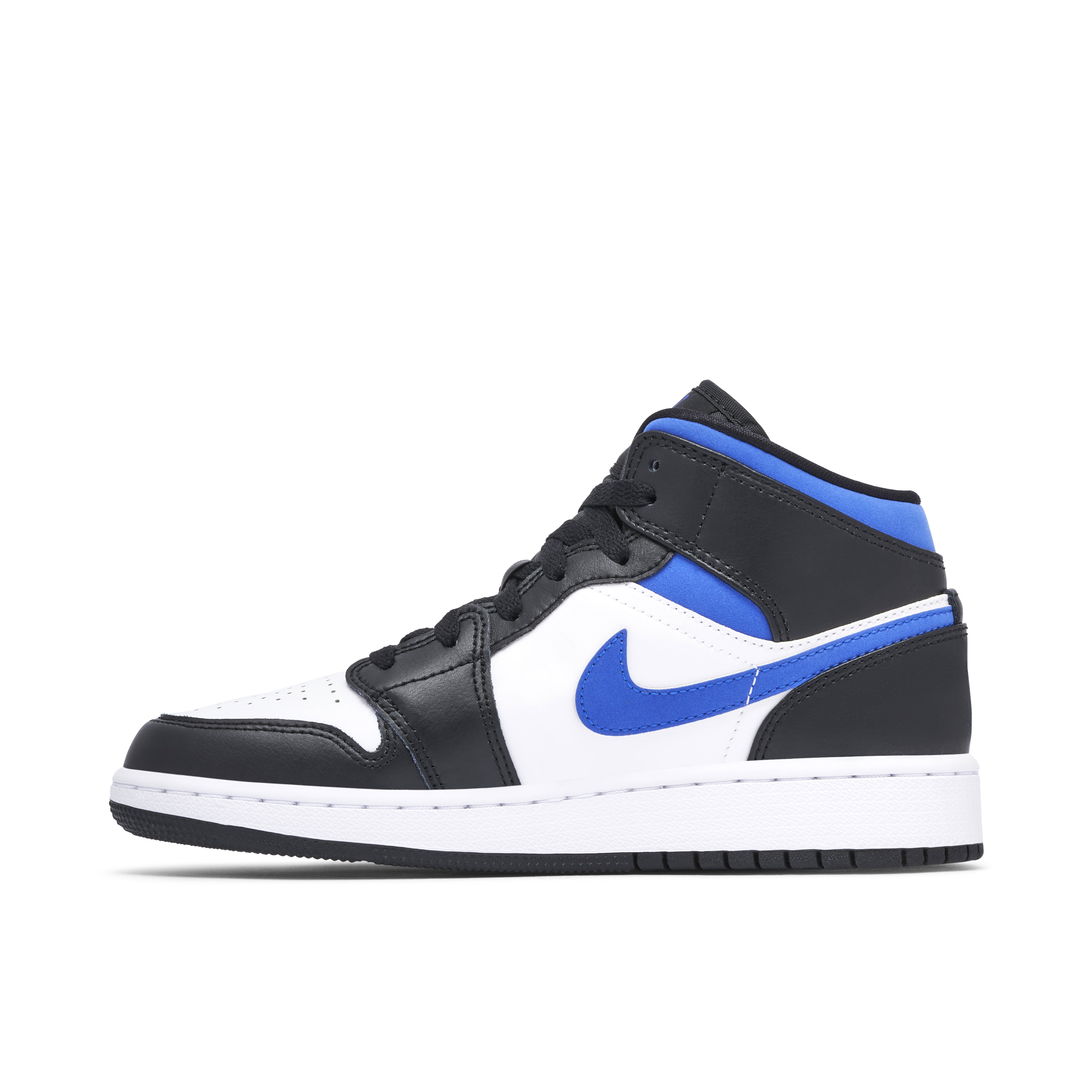 Air Jordan 1 Mid Black White Royal GS | 554725-140 | Laced