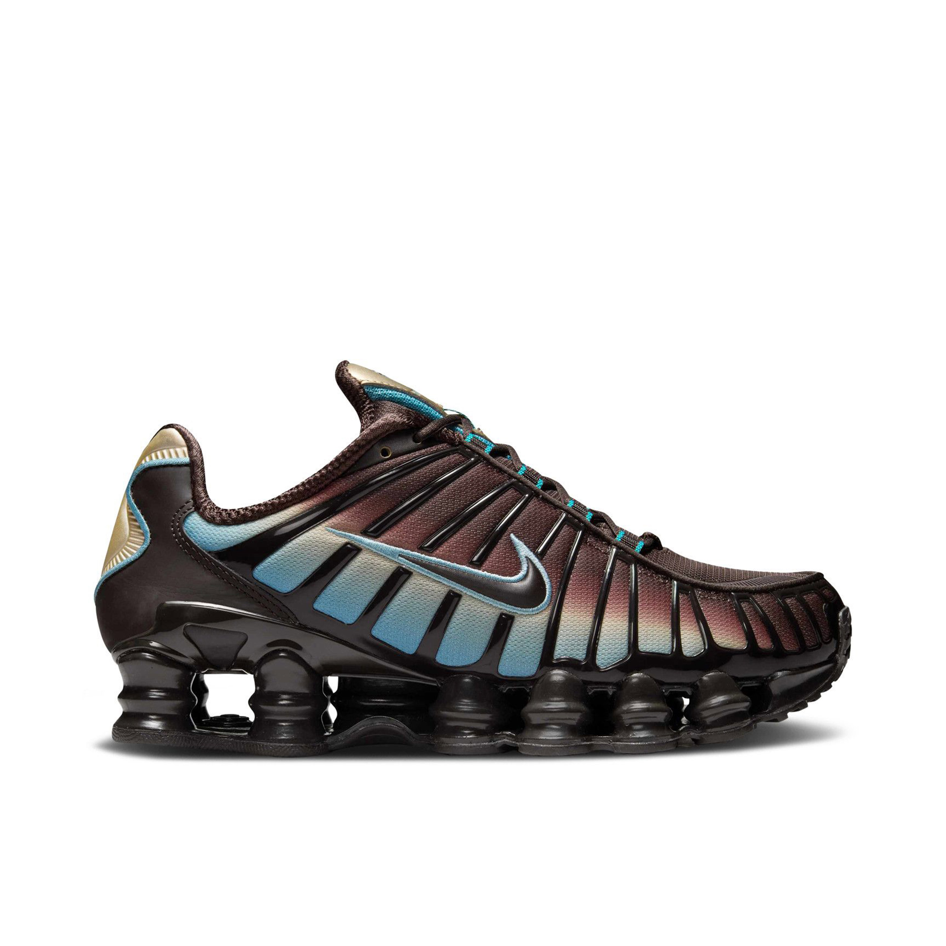 Nike Shox TL Velvet Brown Denim Turquoise Womens