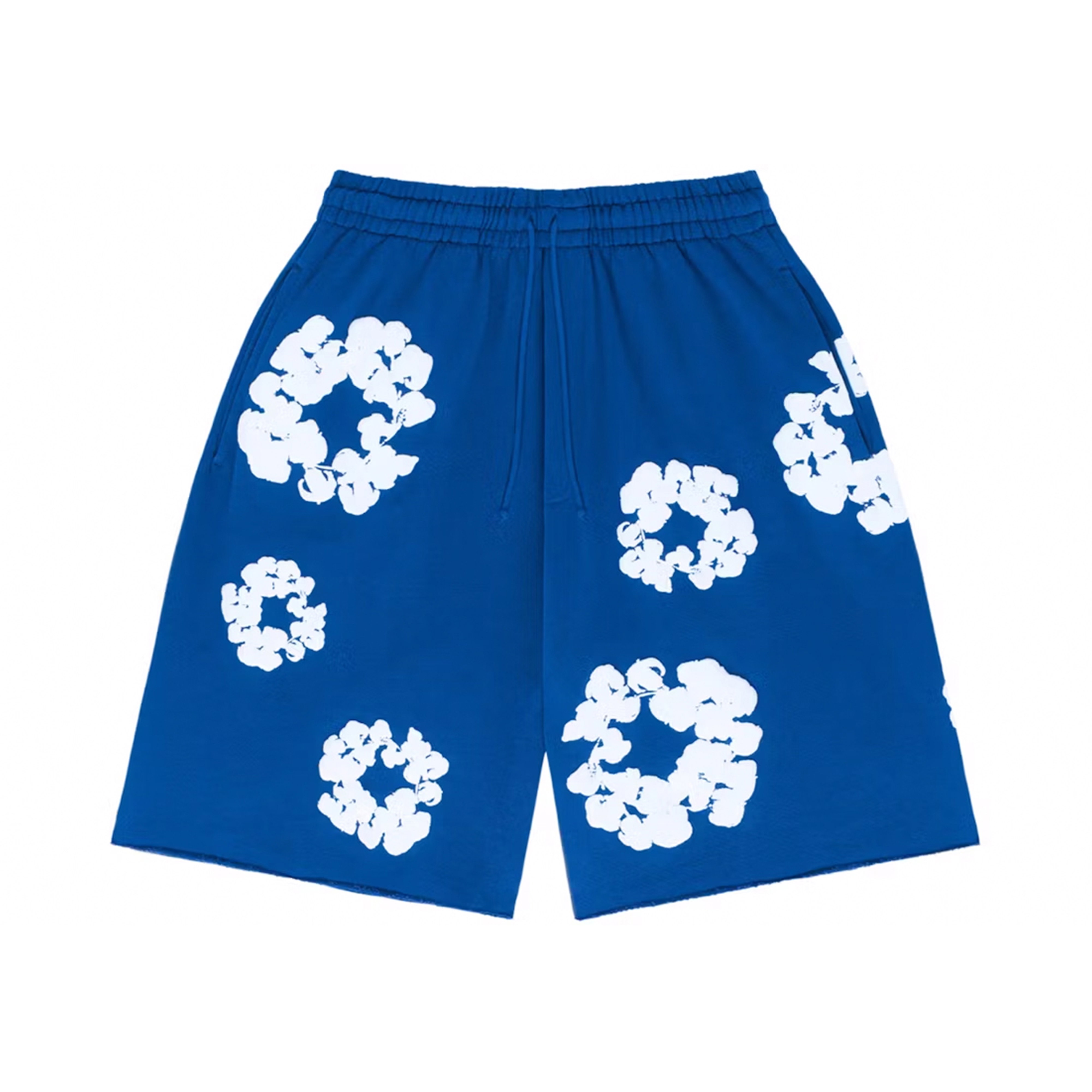 Denim Tears The Cotton Wreath Shorts Royal Blue | DENIM-TEARS