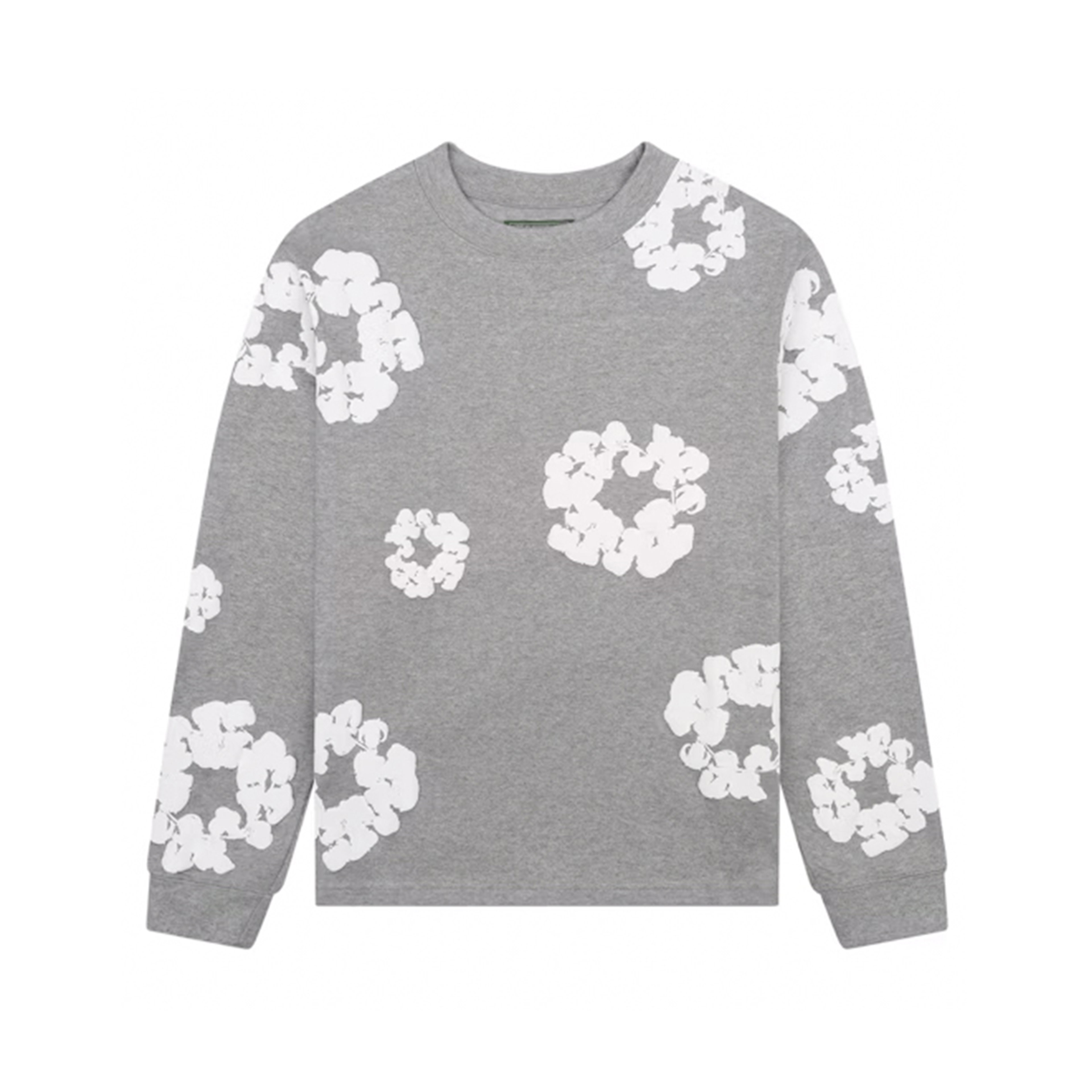 Denim Tears Long Sleeve Cotton Wreath T-shirt Grey