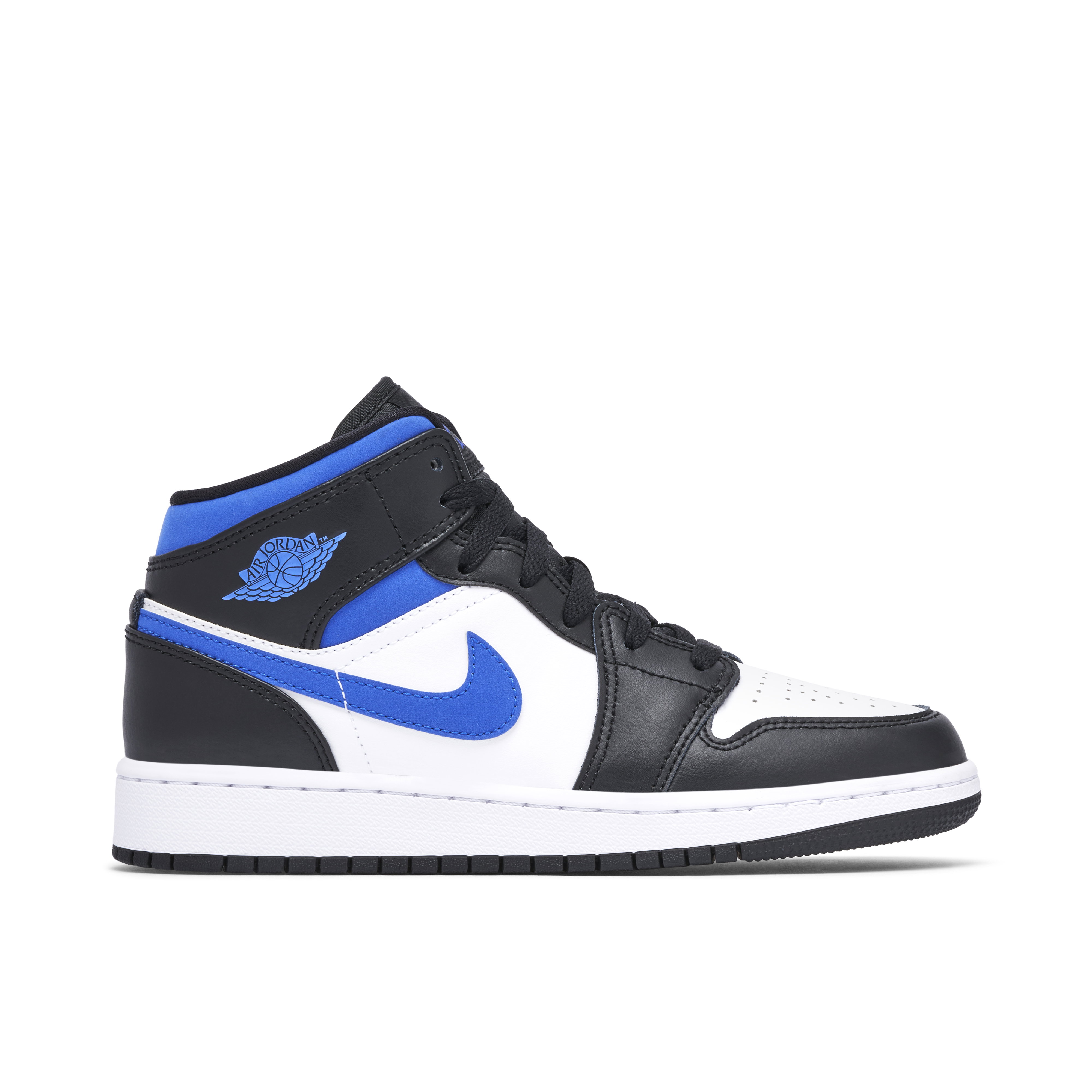 Air Jordan 1 Mid Black White Royal GS | 554725-140 | Laced