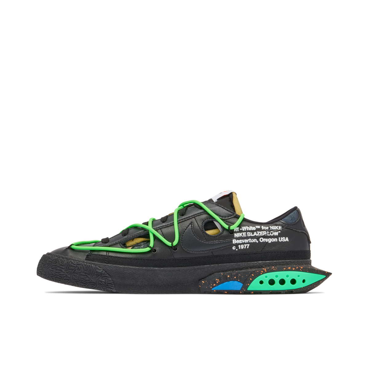Off-White x Nike Blazer Low Black Green | DH7863-001 | Laced