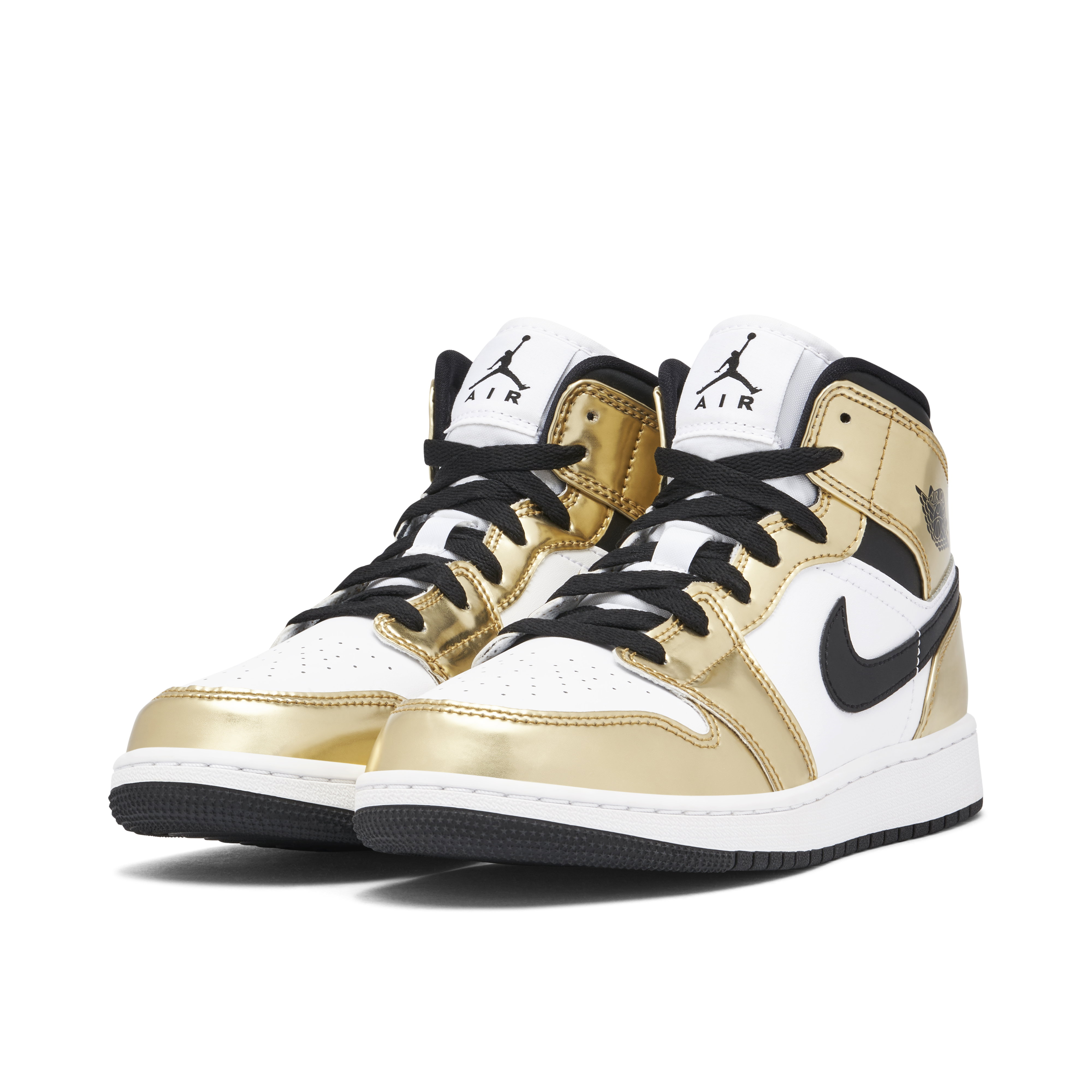 Air Jordan 1 Mid Metallic Gold Black White GS | DC1420-700 | Laced
