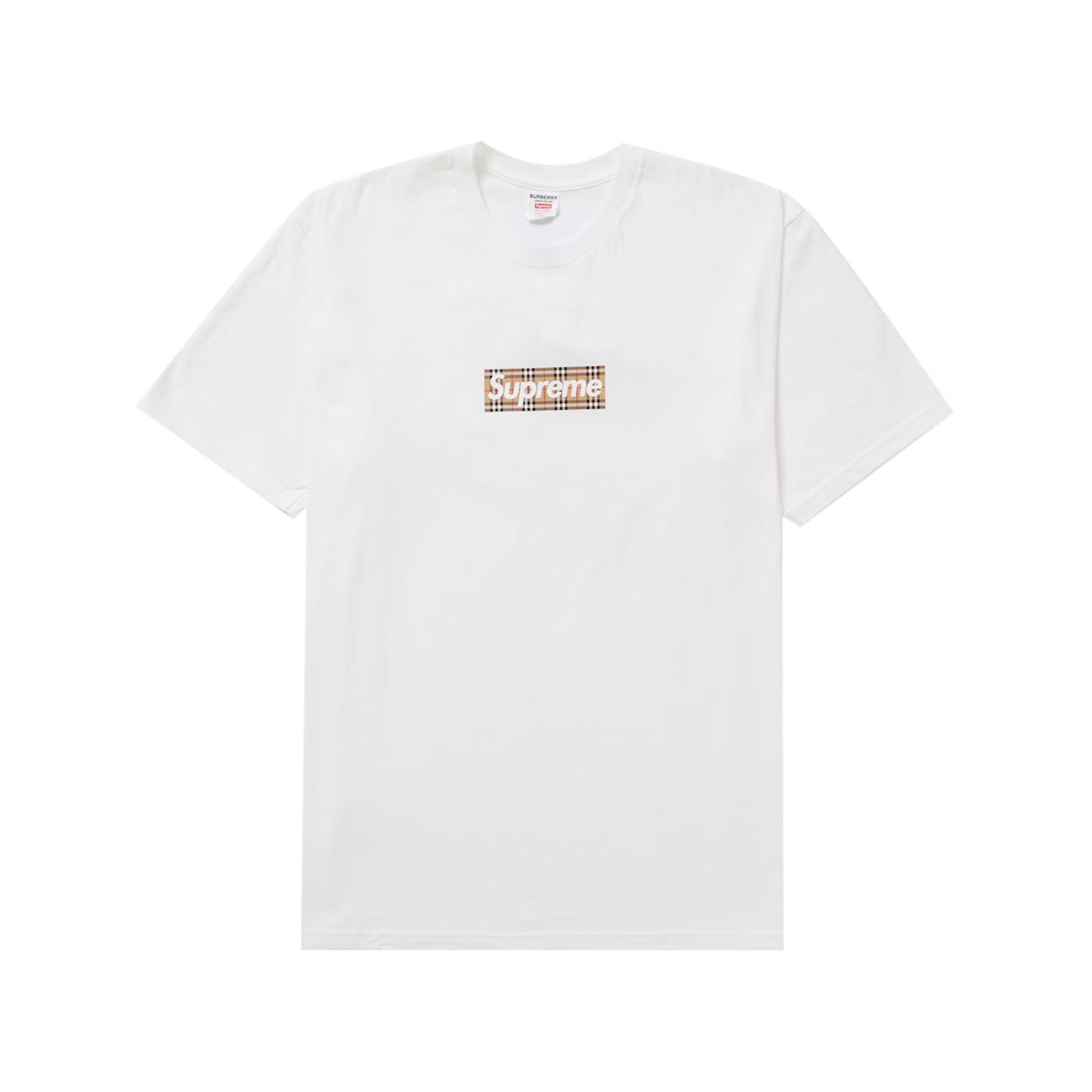 Supreme Burberry Box Logo Tee White | SUPREME-00047 | Laced