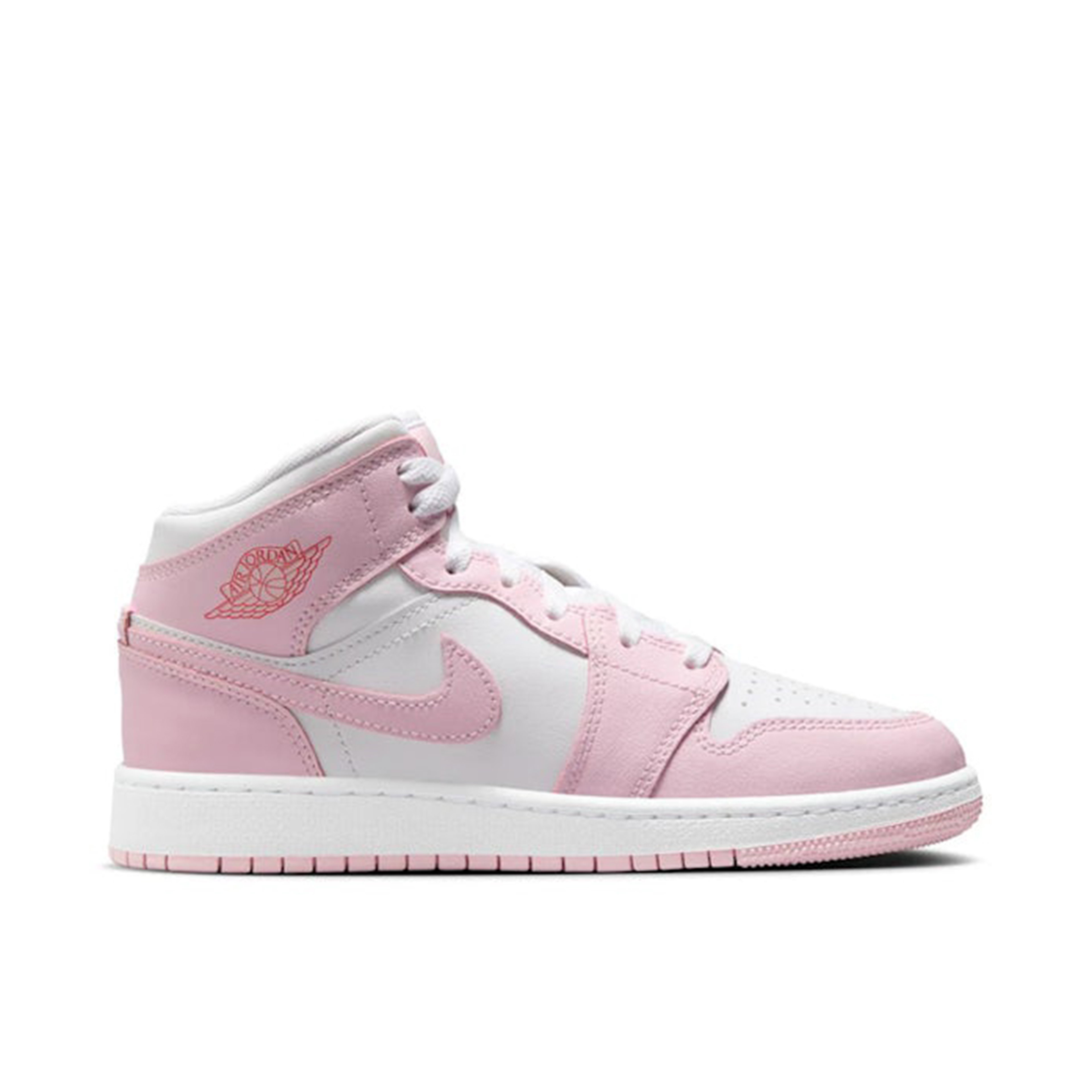 Air Jordan 1 Mid Pink Foam Fire Red GS