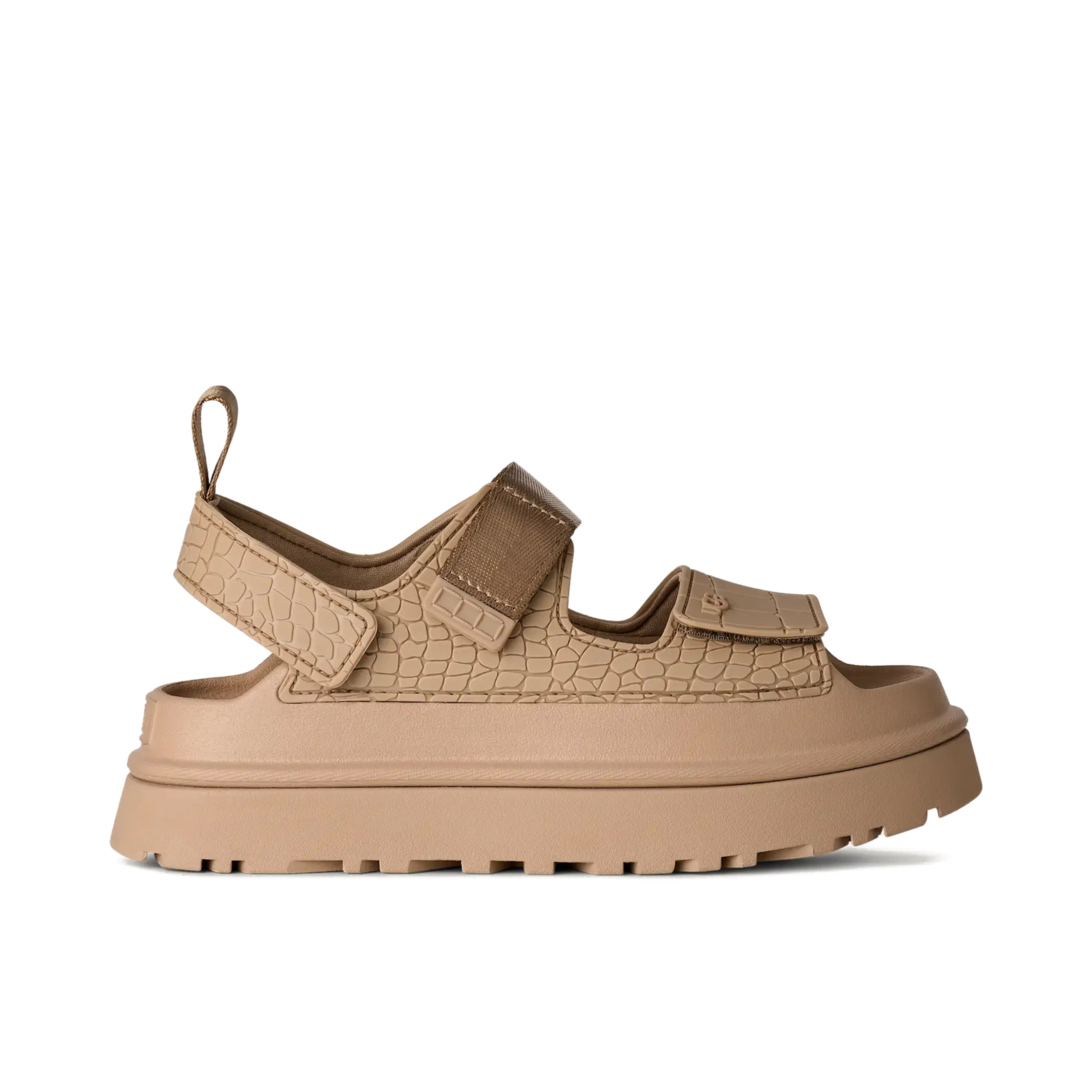 UGG GoldenGlow Embossed Sandal Mustard Seed Womens | 1175311-MDSD