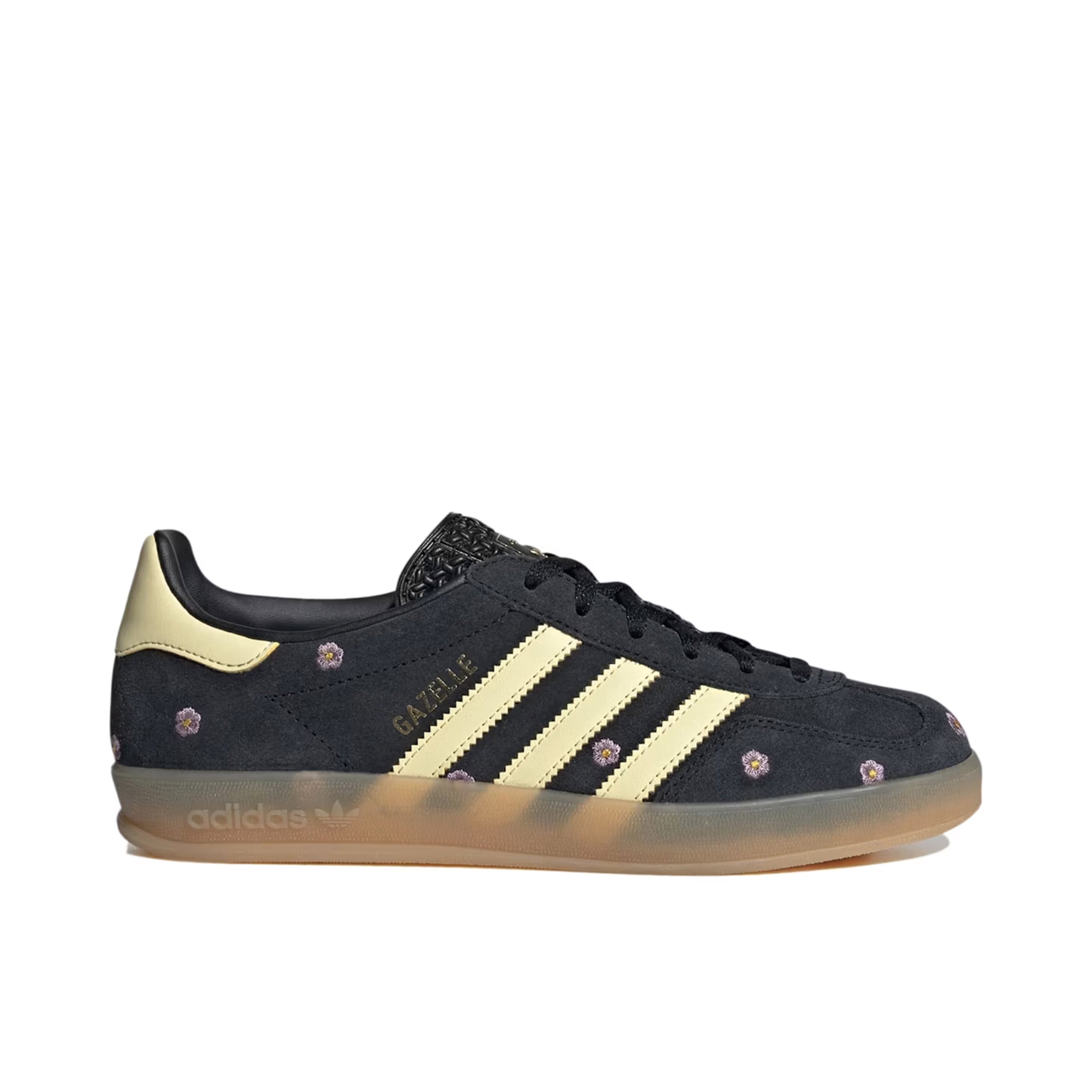 Adidas Gazelle Indoor Core Black Almost Yellow Floral Womens