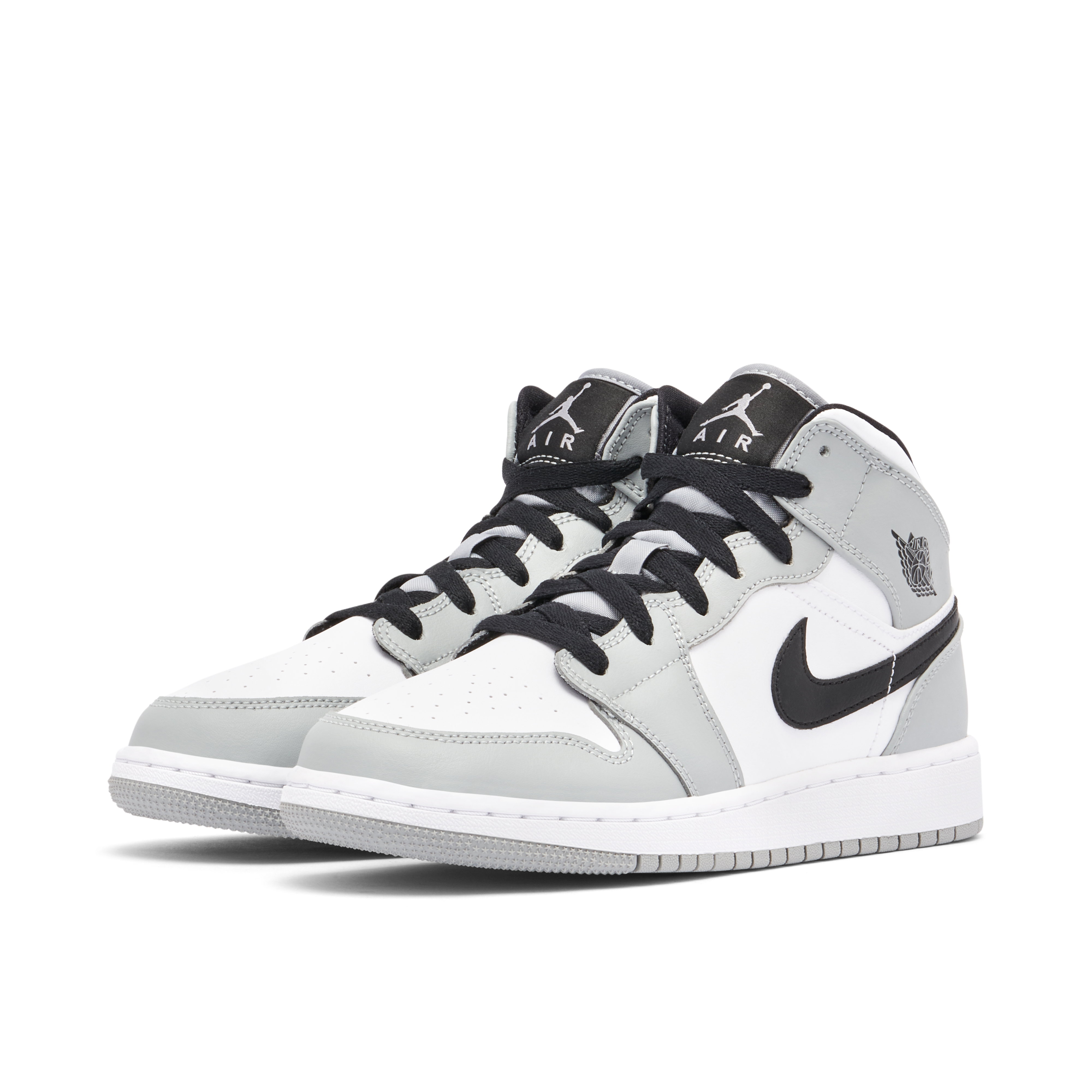 Air Jordan 1 Mid GS Light Smoke Grey | 554725-092 | Laced