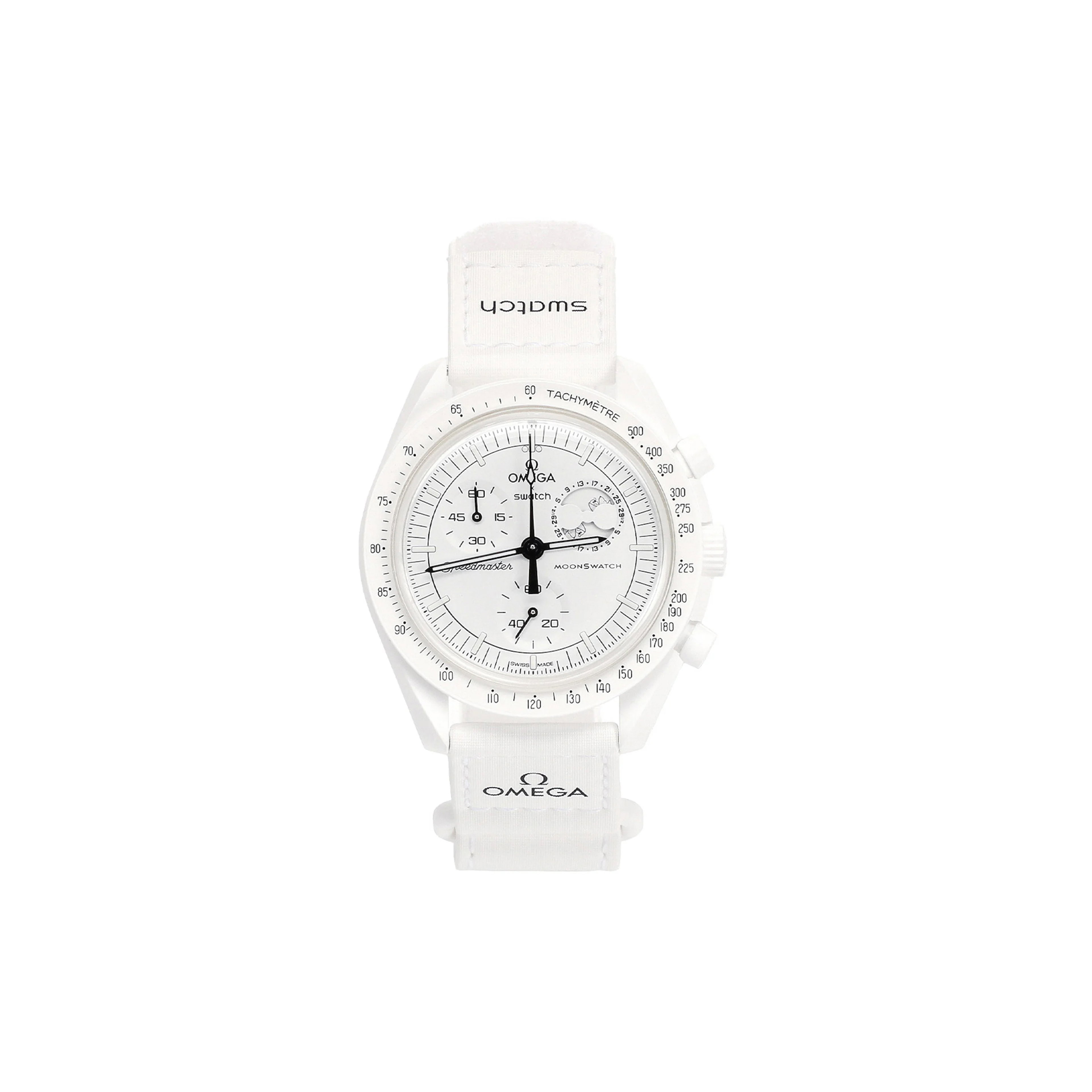 Swatch x Omega Bioceramic Moonswatch Mission To Moonphase Snoopy White