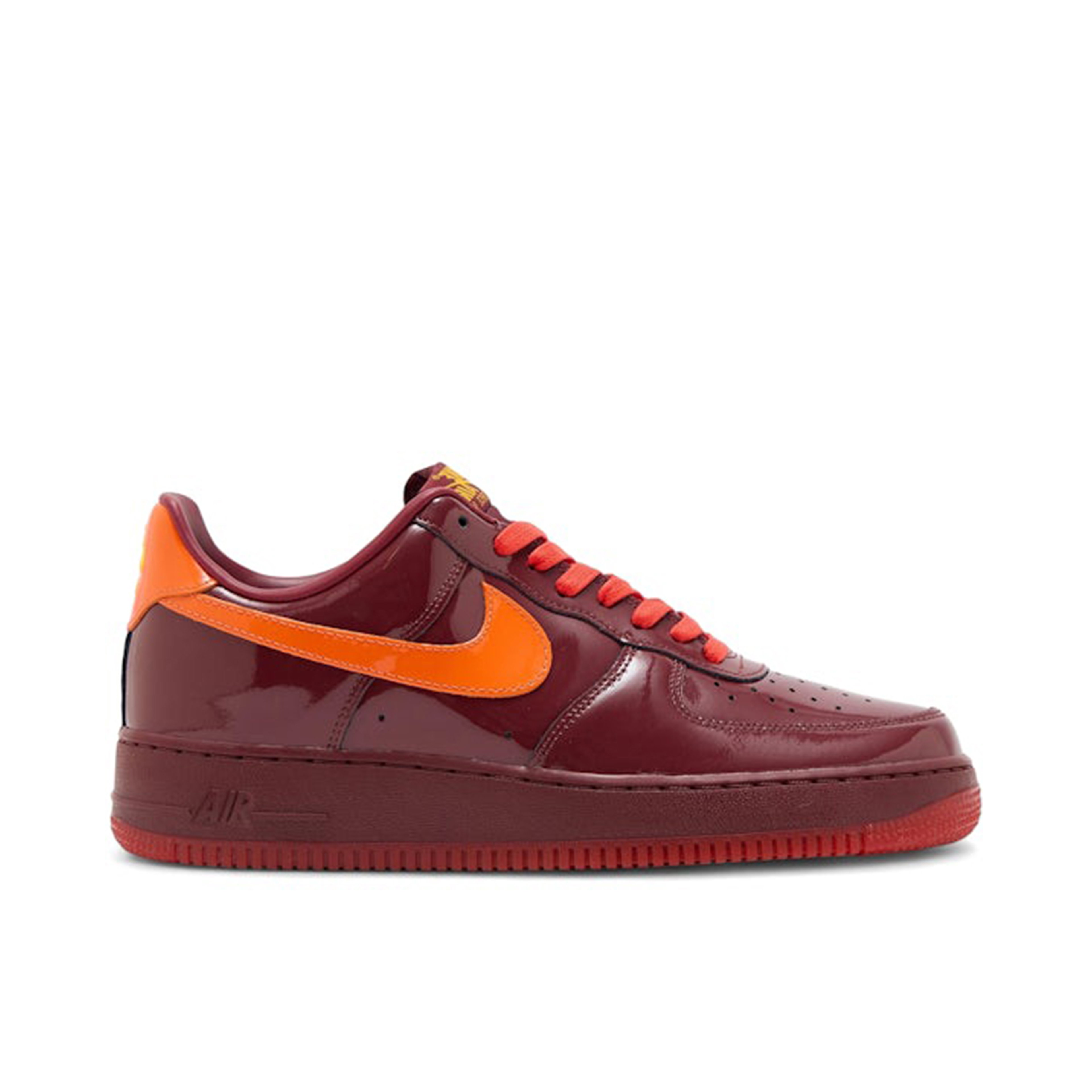 Nike Air Force 1 Low Patent Leather Dark Team Red Safety Orange