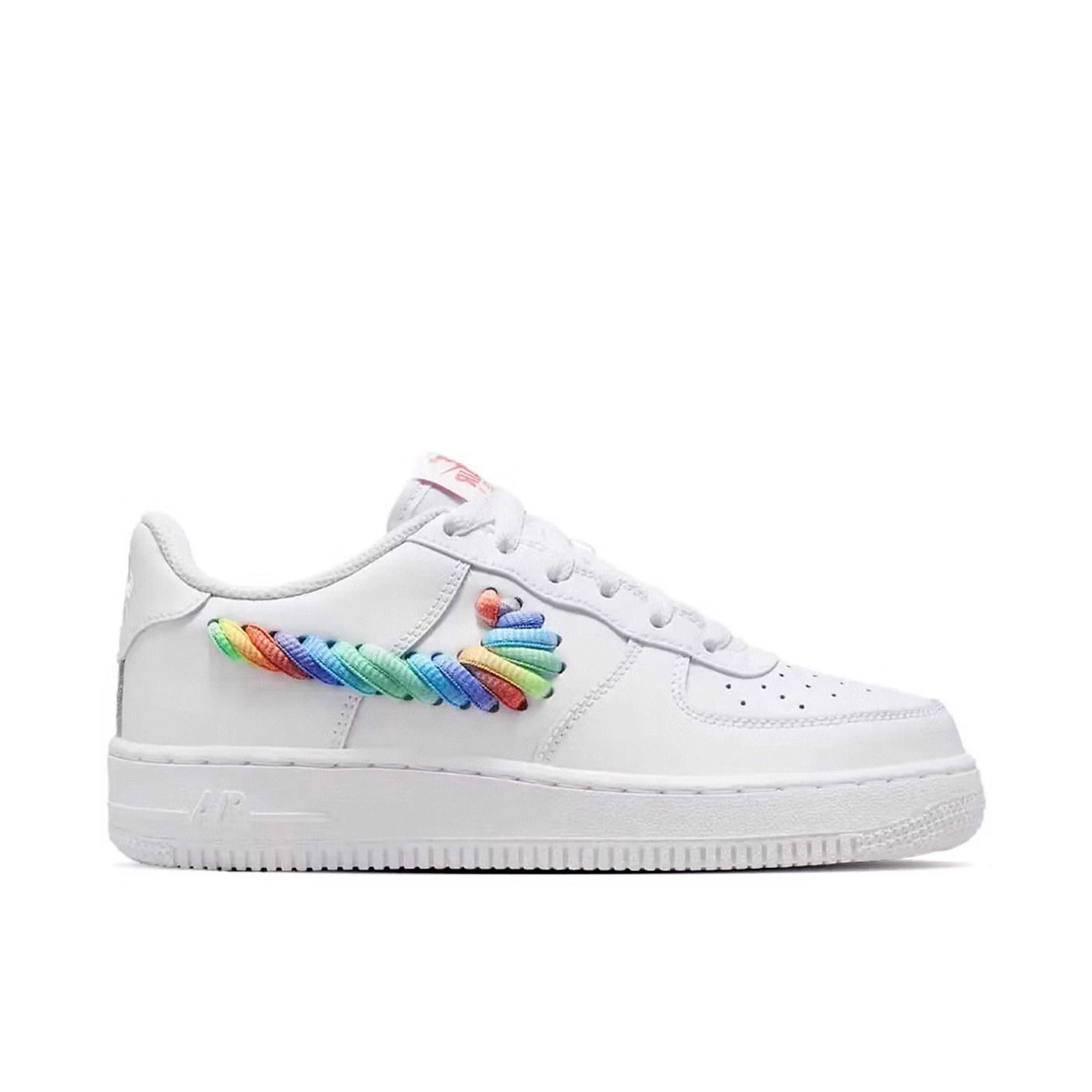 Nike Air Force 1 Low Rainbow Lace Swoosh GS
