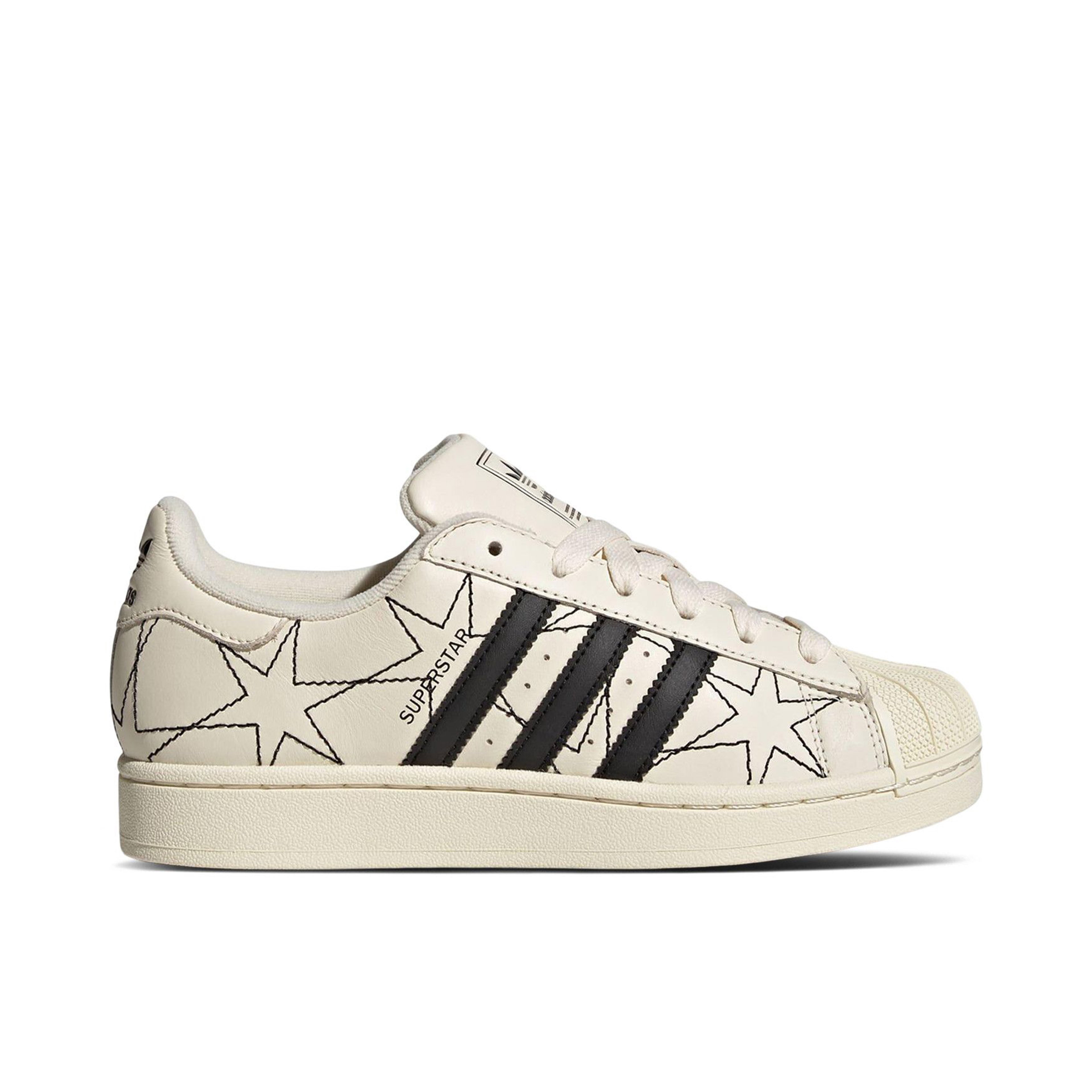 Adidas Superstar II Cream White Black Stars Womens