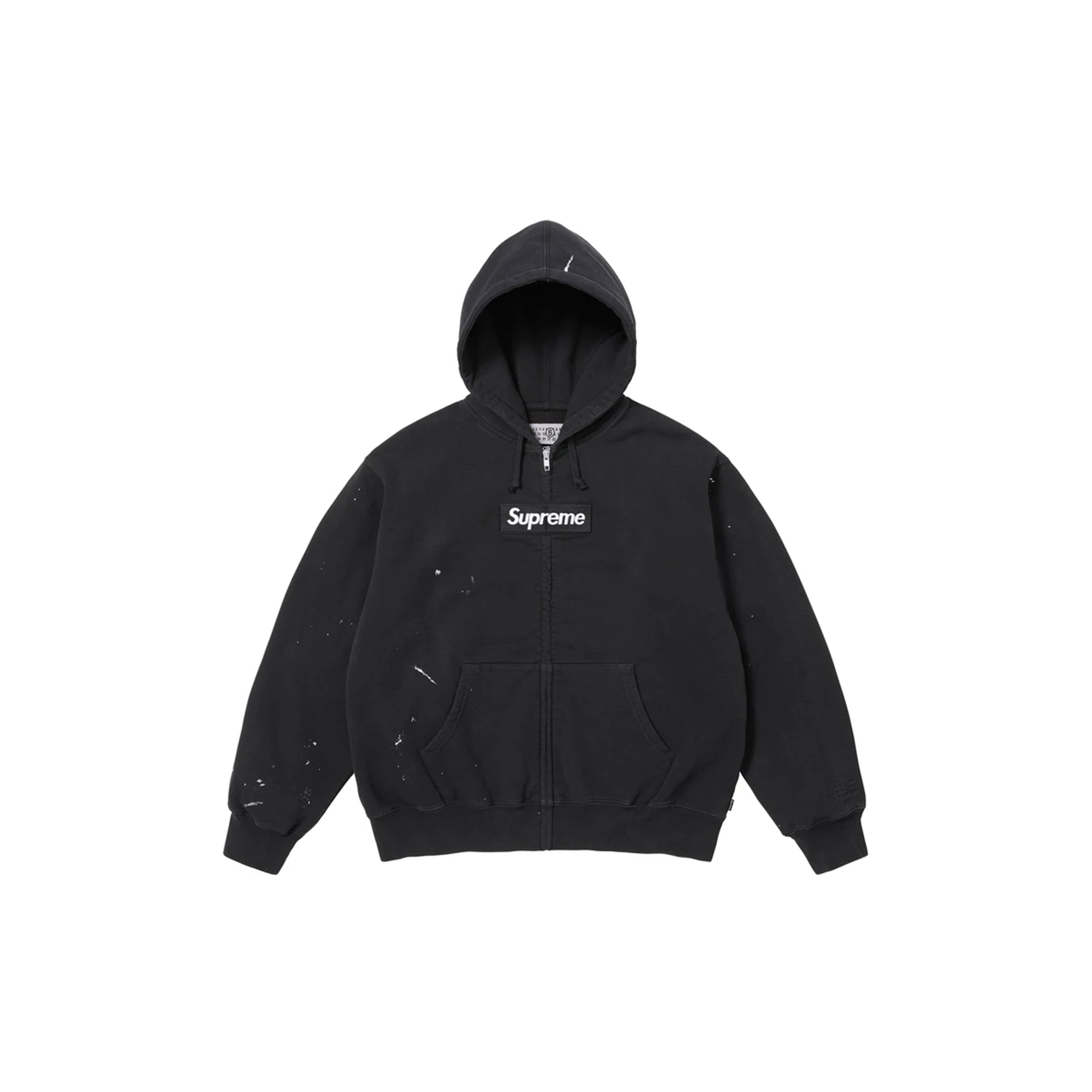 Supreme MM6 Maison Margiela Box Logo Zip Up Hooded Sweatshirt Black