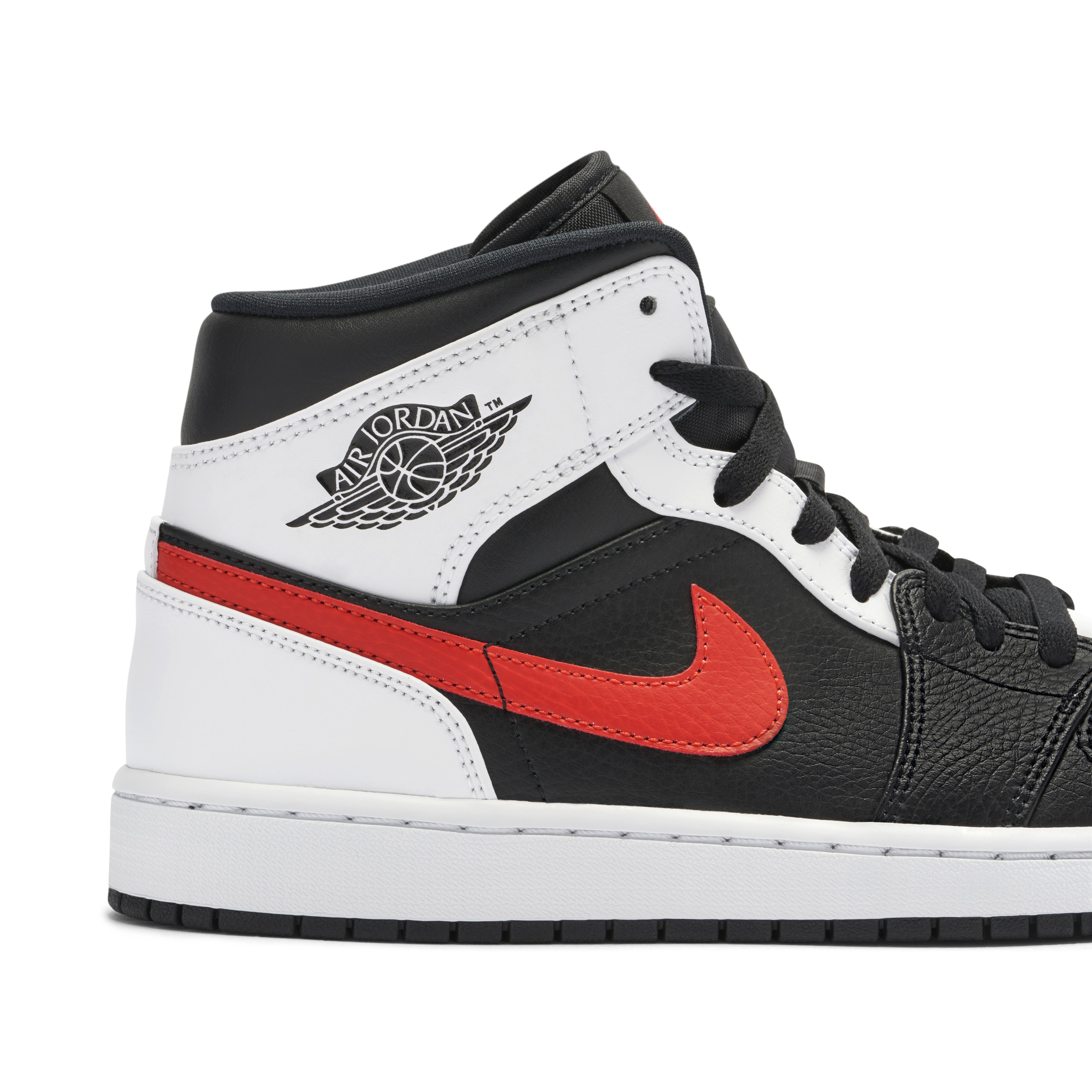 Air Jordan 1 Mid Black Chile Red White | 554724-075 | Laced