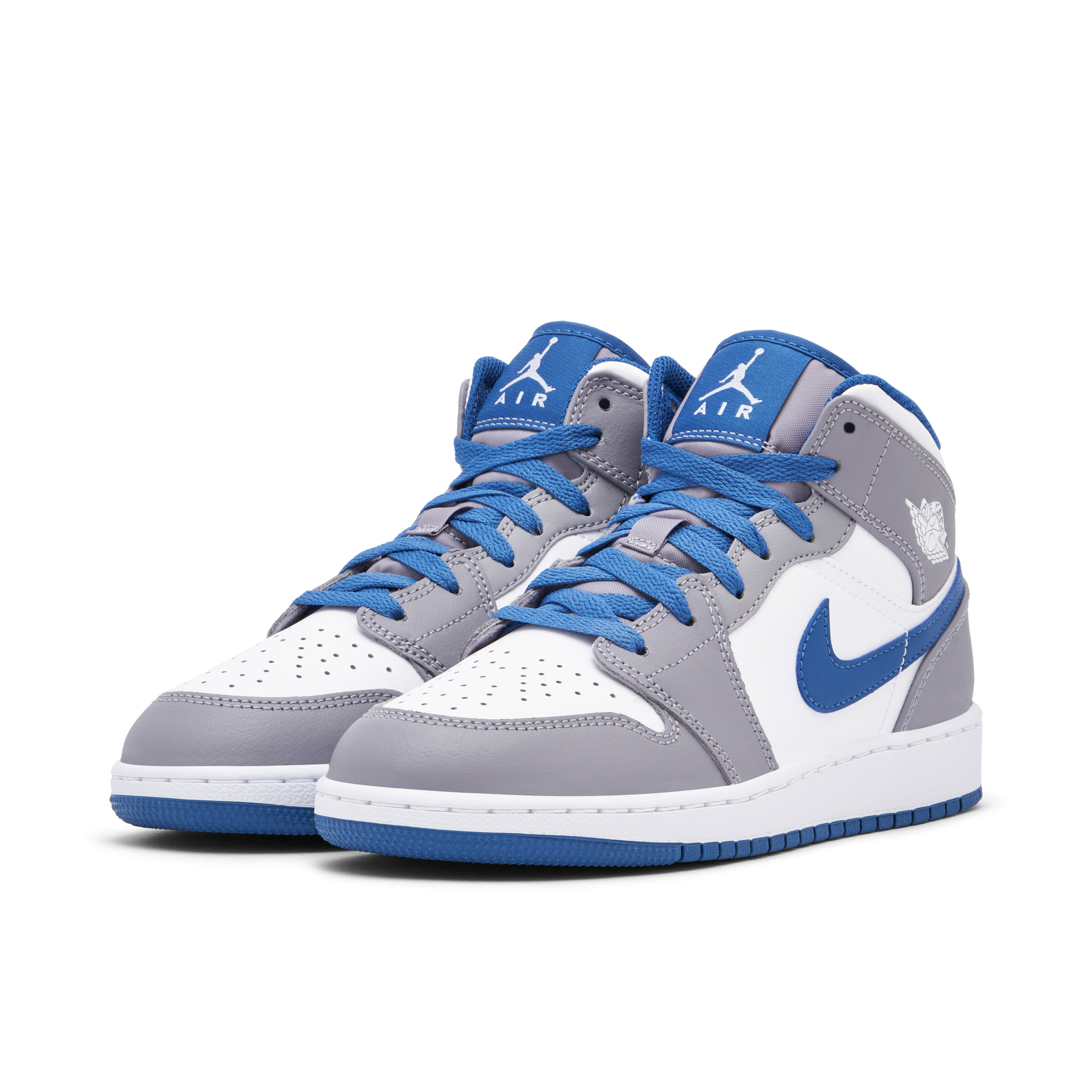Air Jordan 1 Mid White True Blue Grey GS | DQ8423-014 | Laced