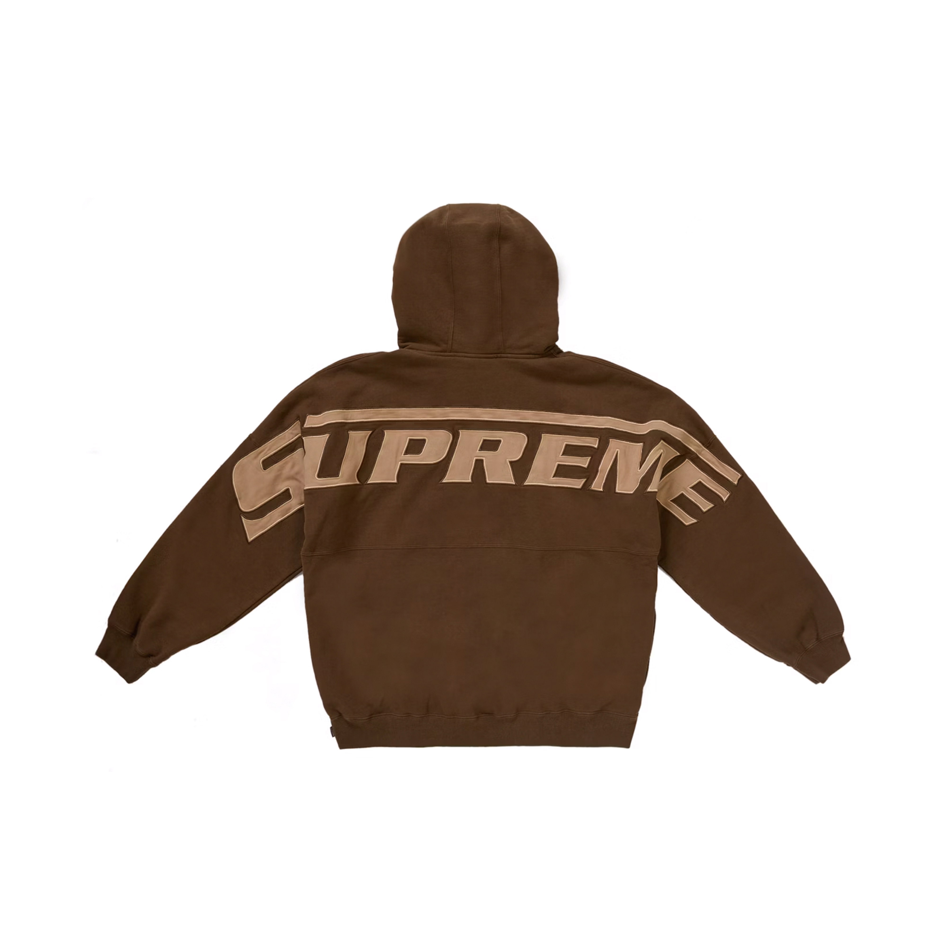 Supreme Wrapped Half Zip Hooded Sweatshirt Dusty Brown | SUPREME