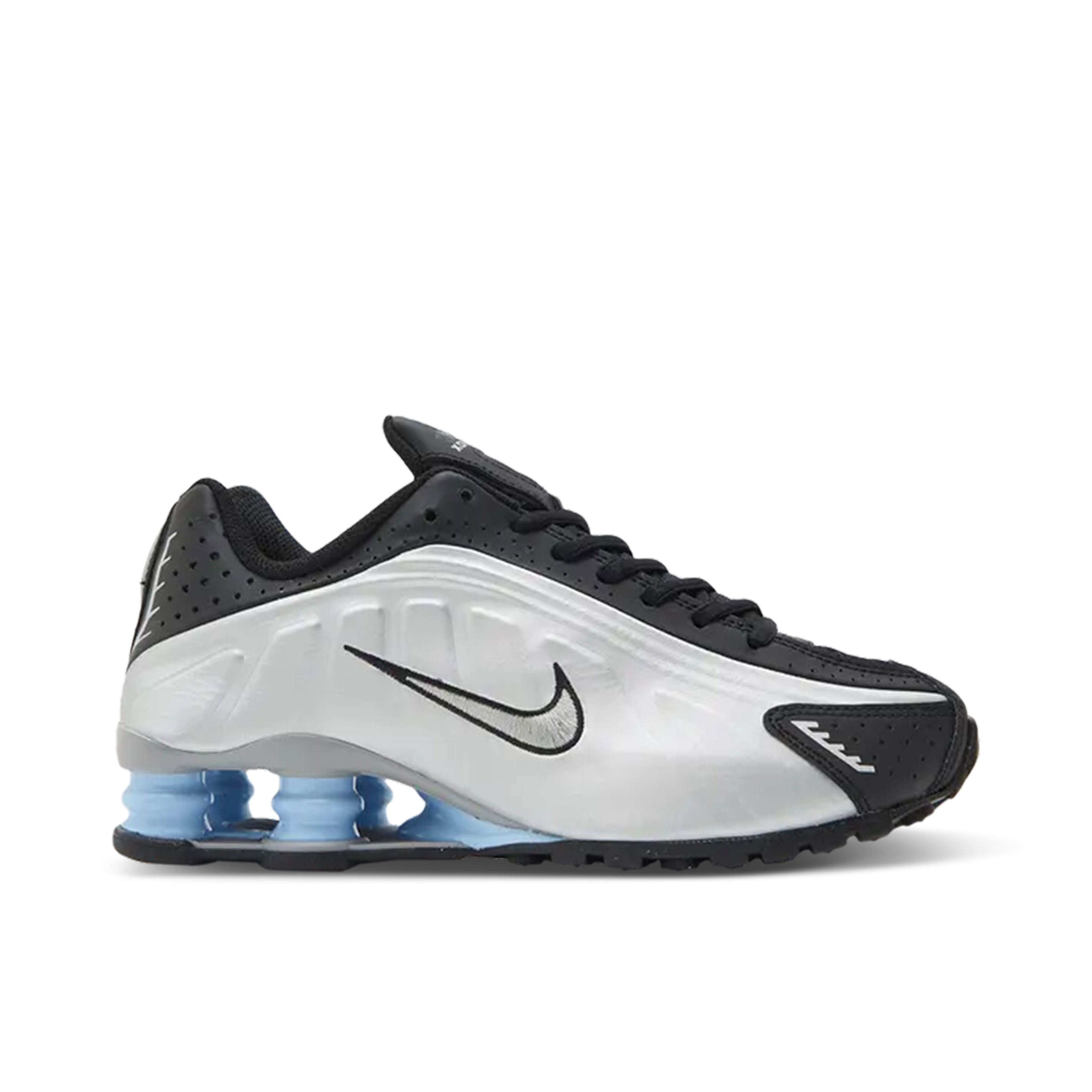 Nike Shox R4 Metallic Silver Black Psychic Blue