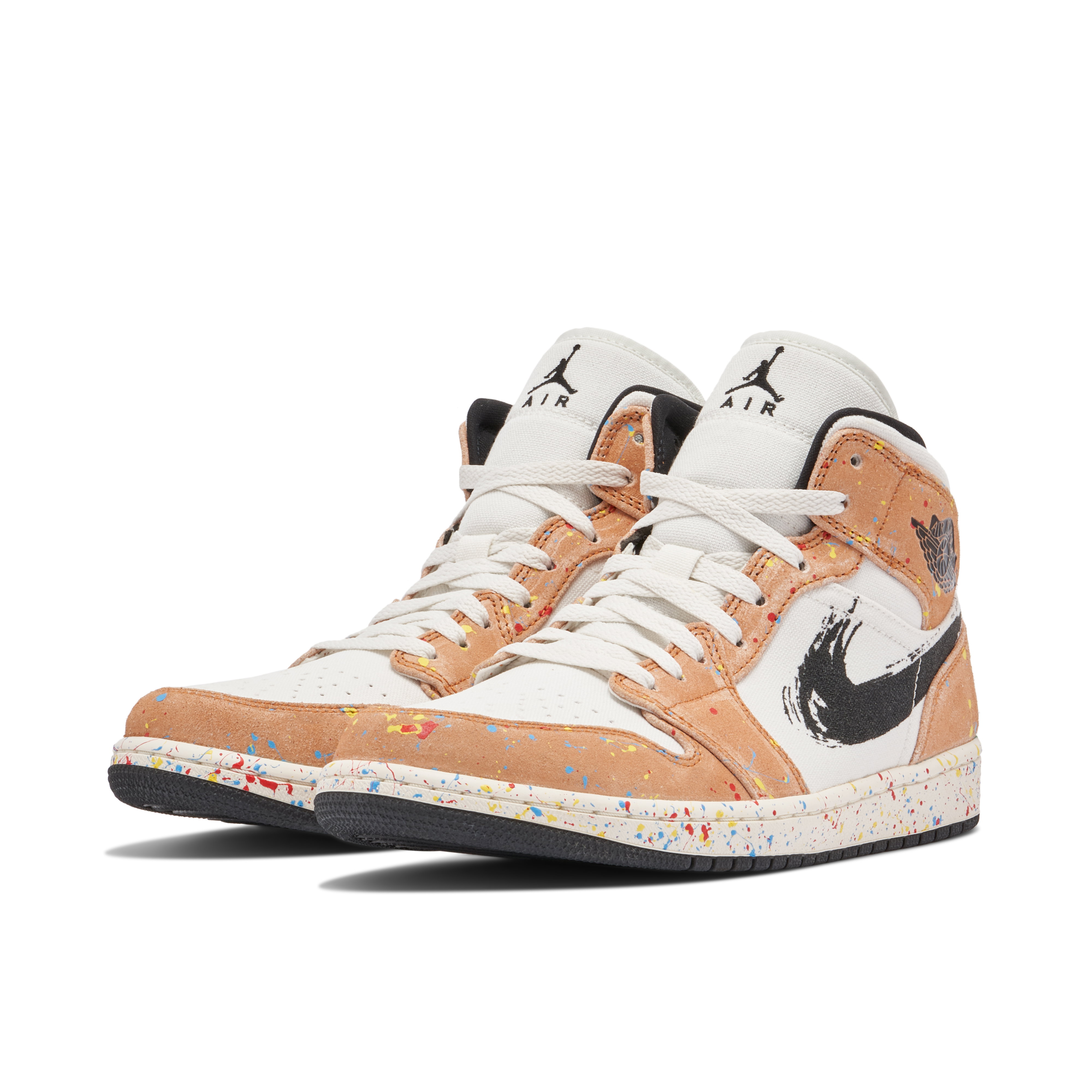 Air Jordan 1 Mid SE Brushstroke Paint Splatter | DA8005-100 | Laced