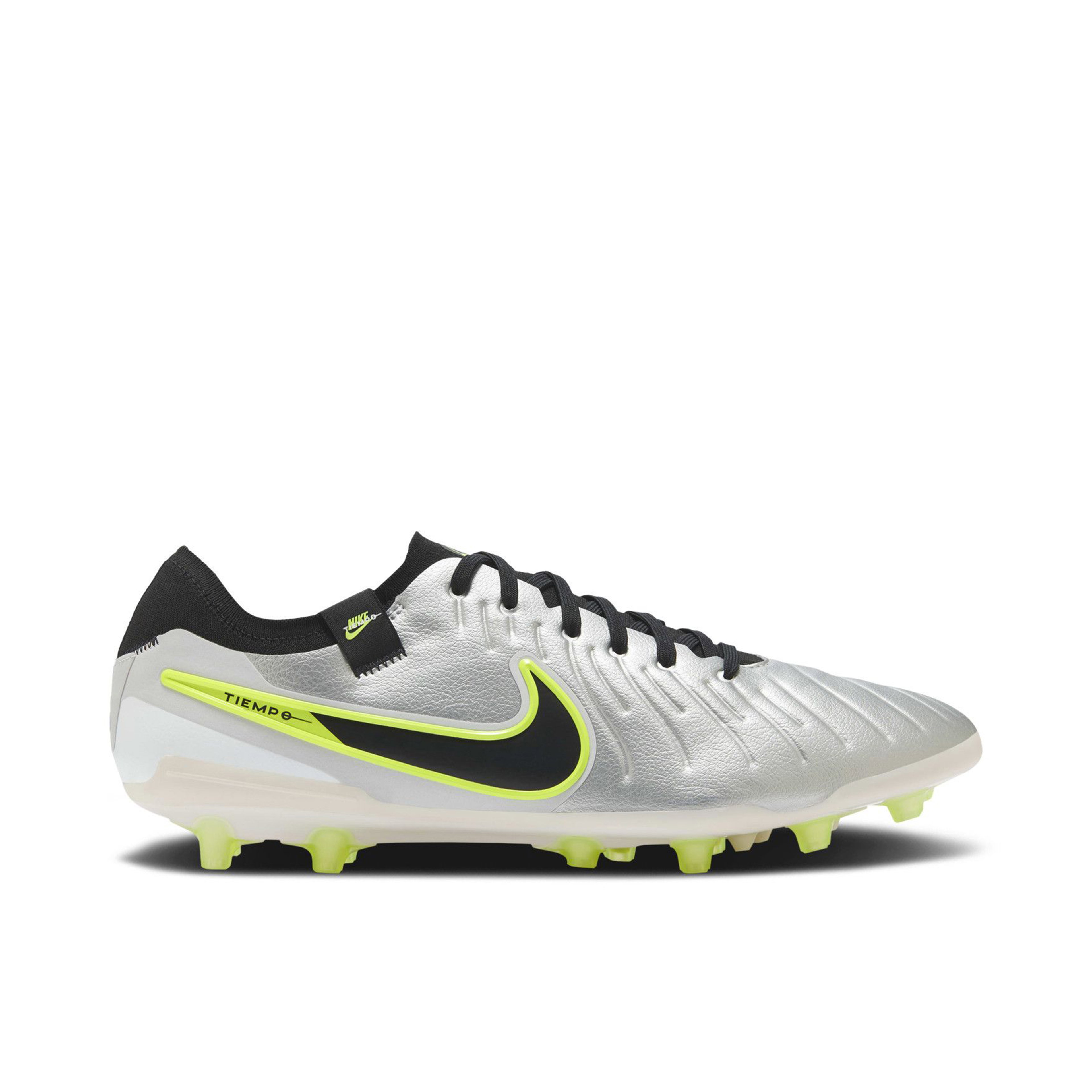 Nike Tiempo Legend 10 Pro AG Metallic Silver Volt Black