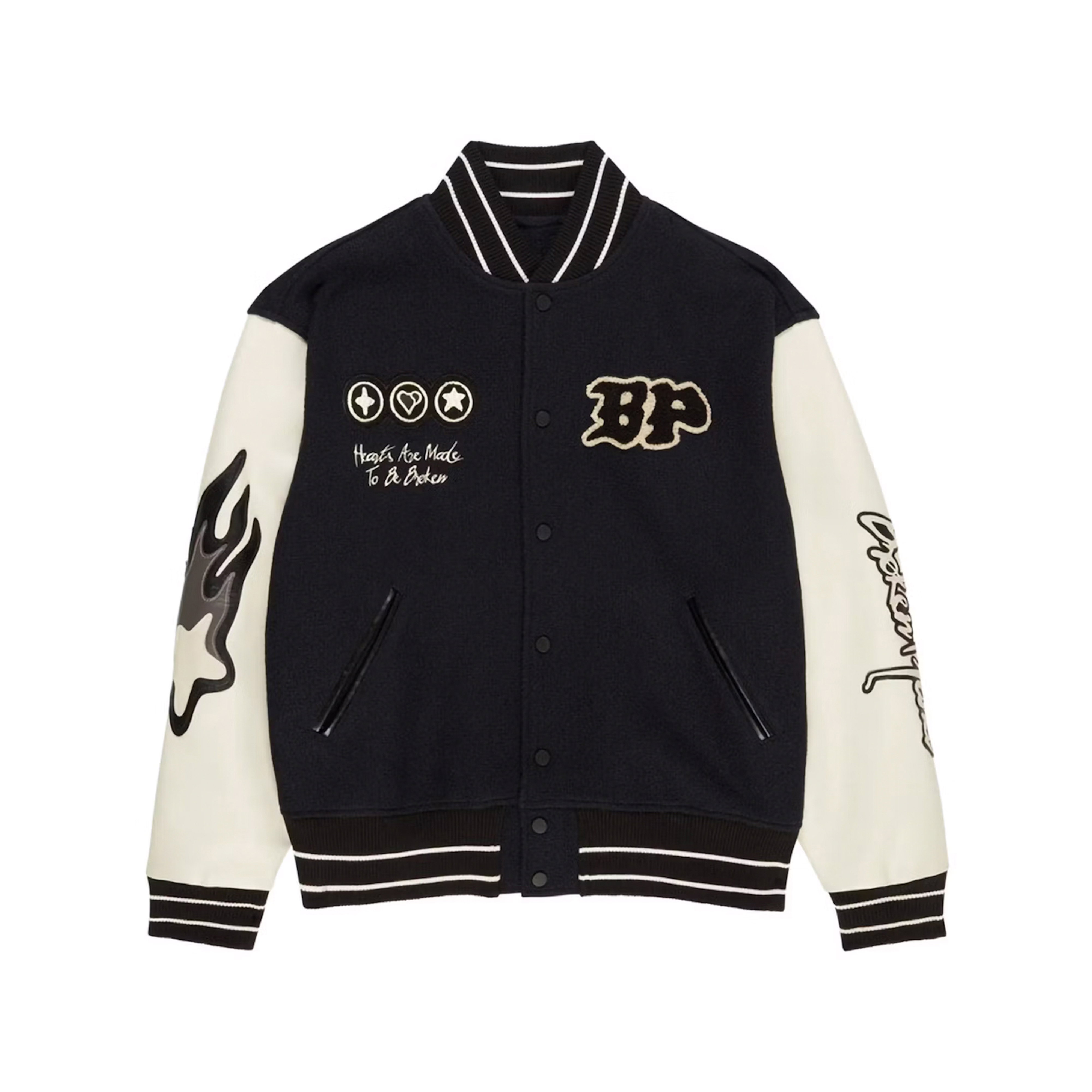 Broken Planet Varsity Jacket Black/White | BROKEN-PLANET-00078 | Laced