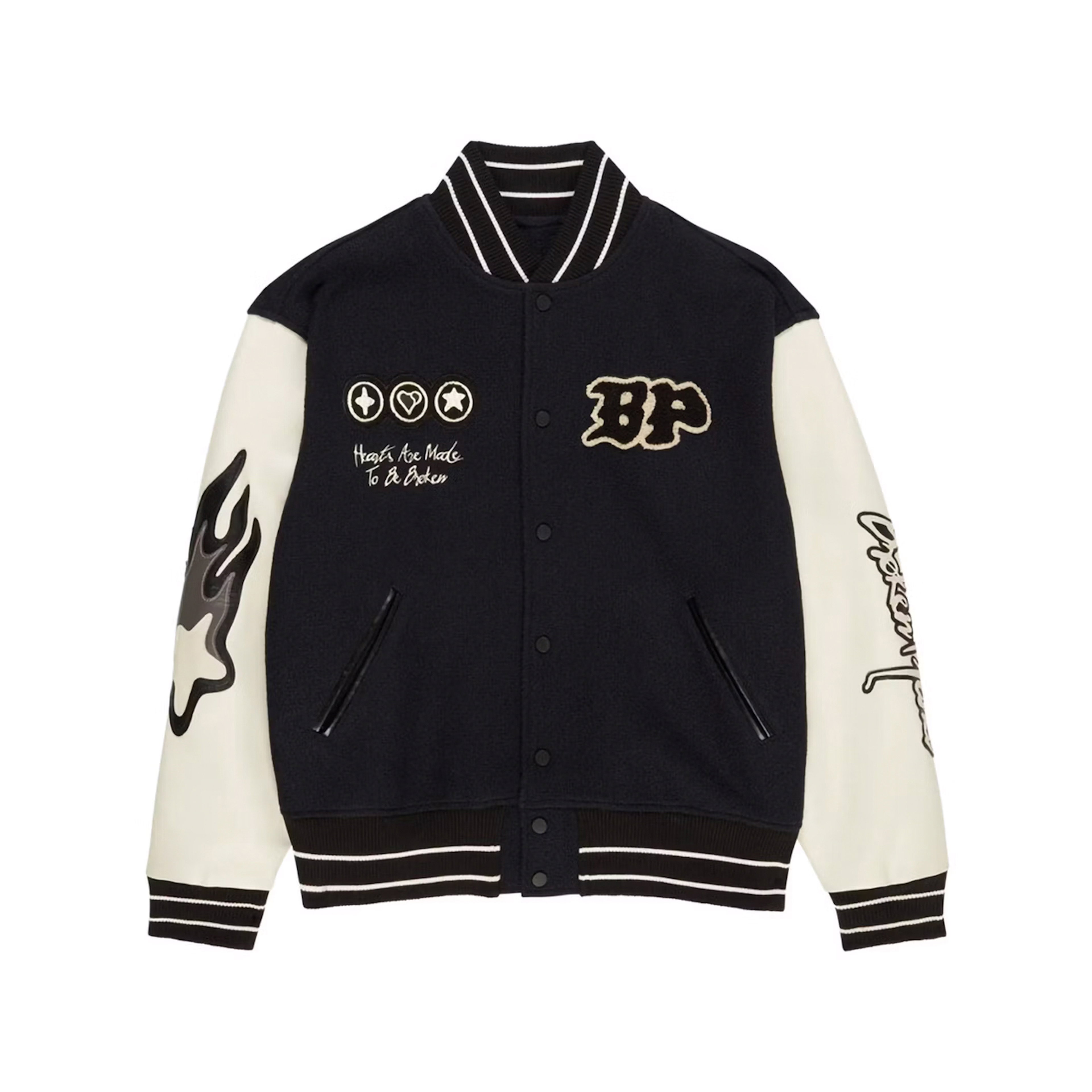 Broken Planet Varsity Jacket Black/White