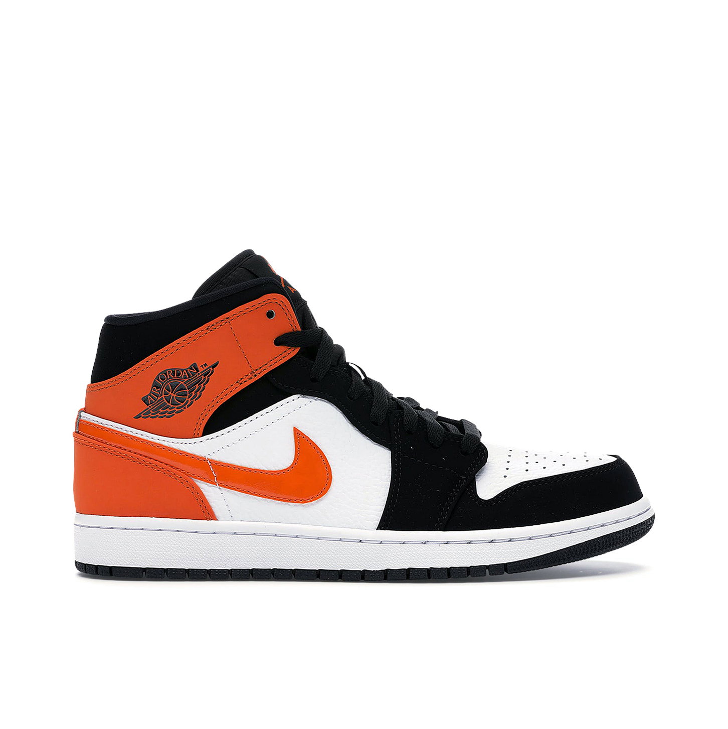 Jordan 1 バスケットボールシューズ ホワイト/オレンジ/ブラック Air Jordan 1 Mid Shattered Backboard | 554724-058 | Laced