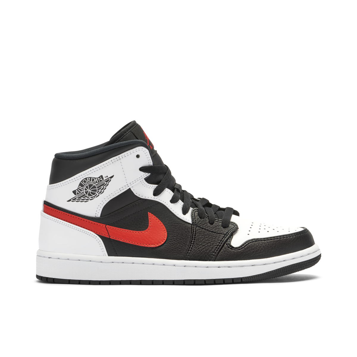 Air Jordan 1 Mid Black Chile Red White | 554724-075 | Laced