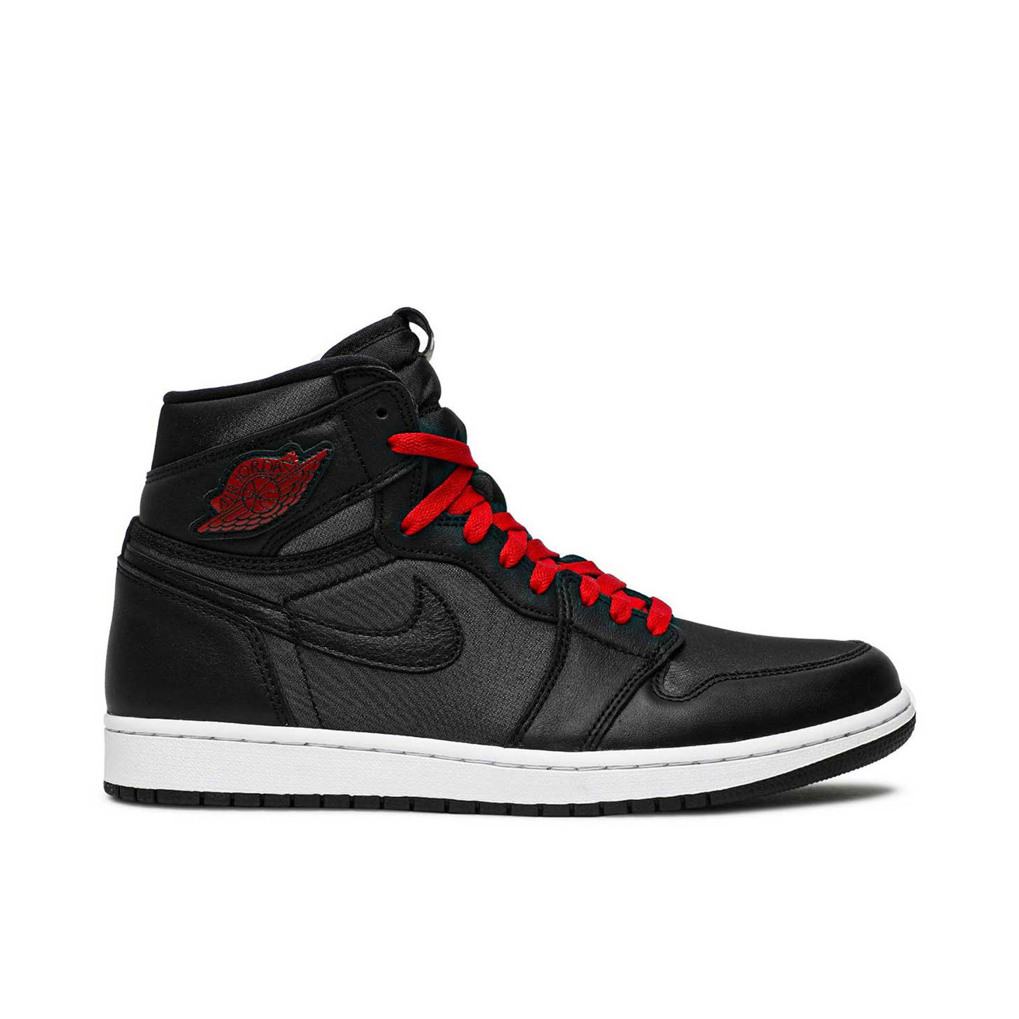 Air Jordan 1 Retro High Black Satin Gym Red | 555088-060 | Laced