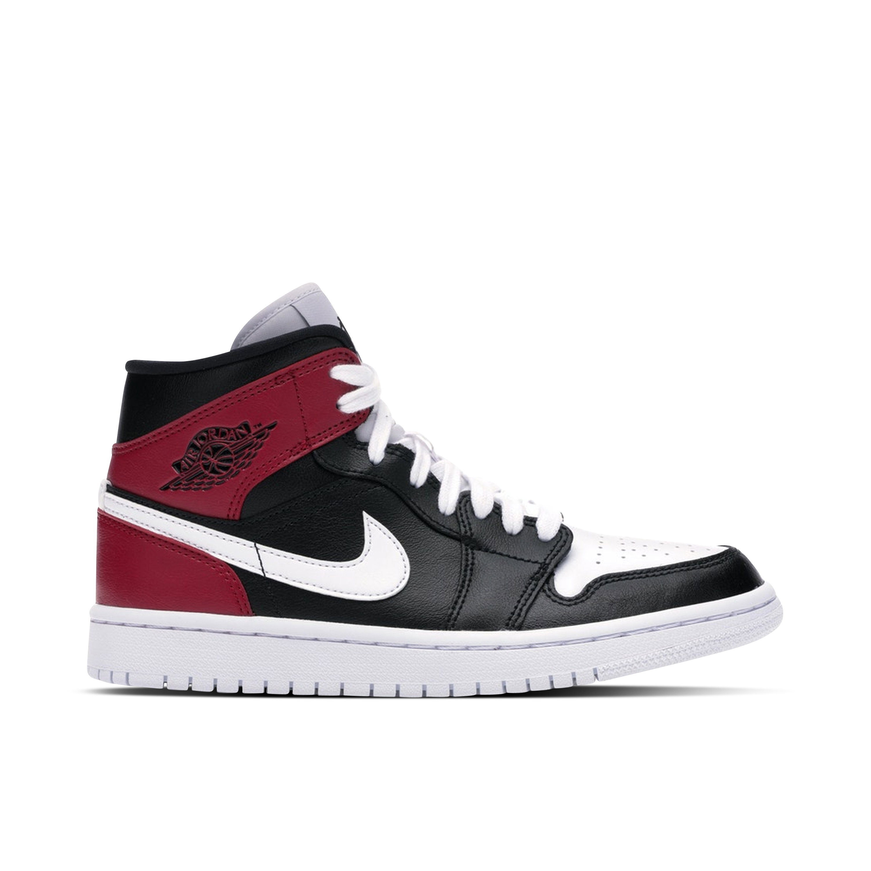 Air Jordan 1 Mid Black Noble Red Womens | BQ6472-016 | Laced