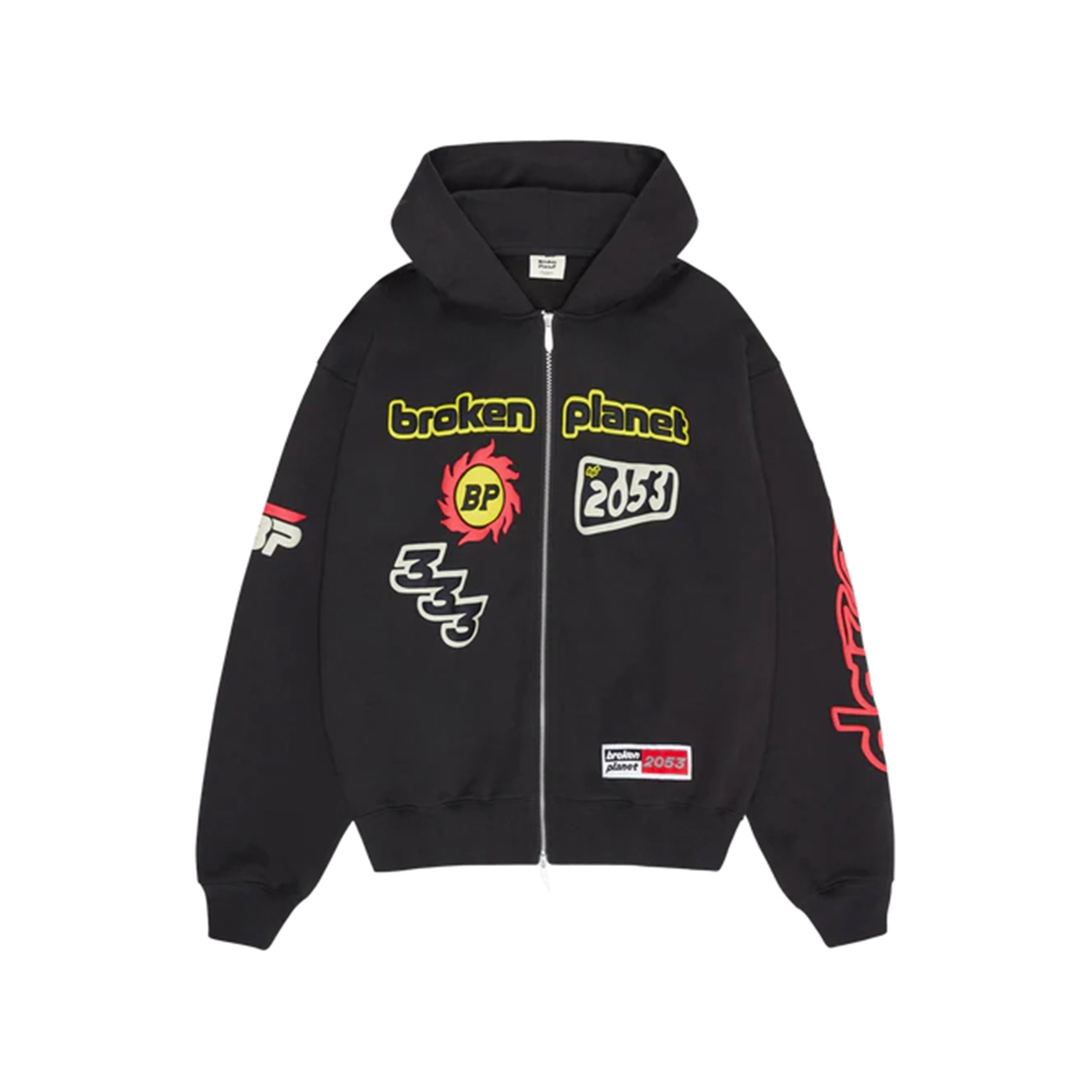 Broken Planet Performance Zip Up Hoodie Soot Black | BROKEN-PLANET