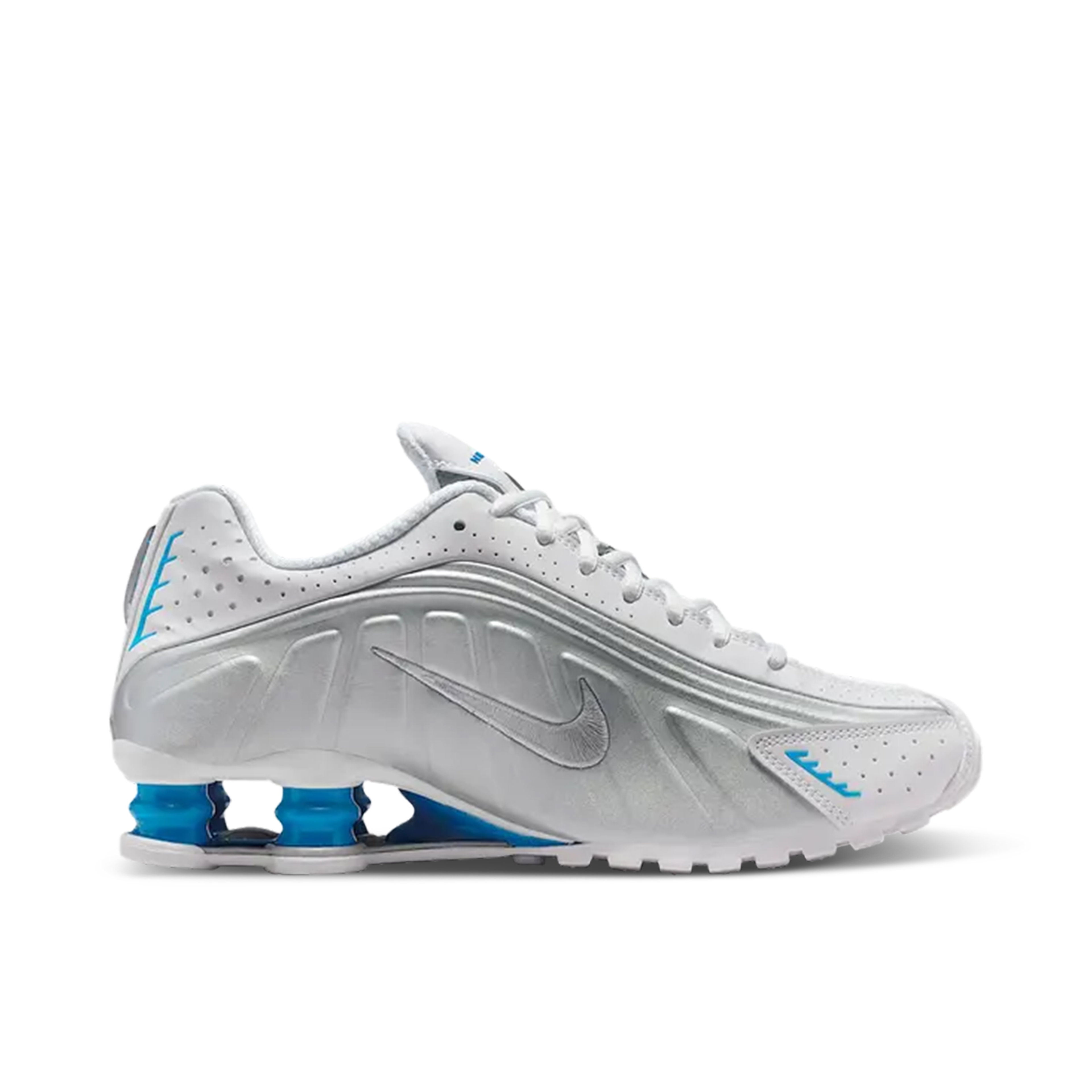 Nike Shox R4 White Blue Hero Silver Womens