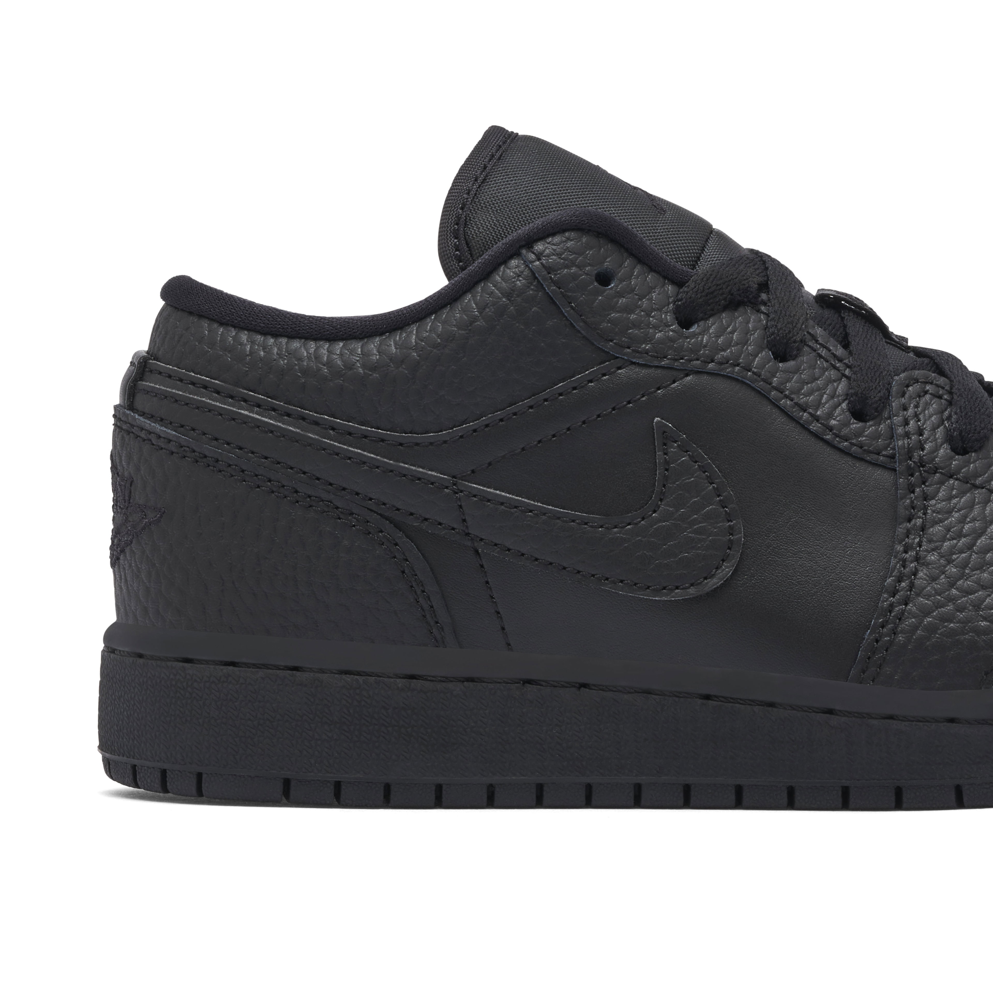 Air Jordan 1 Low Triple Black Tumbled Leather GS