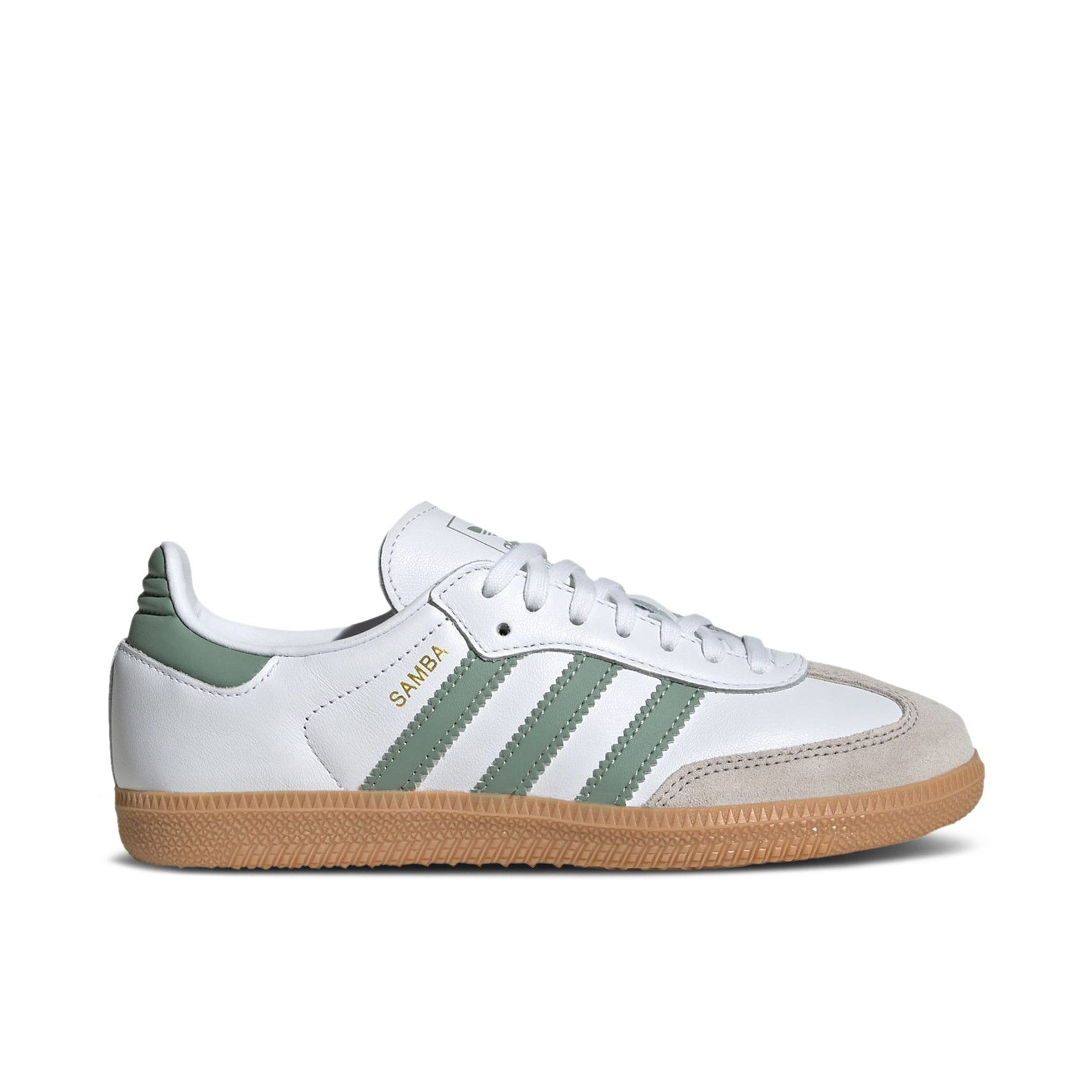 Adidas Samba OG Cloud White Silver Green GS