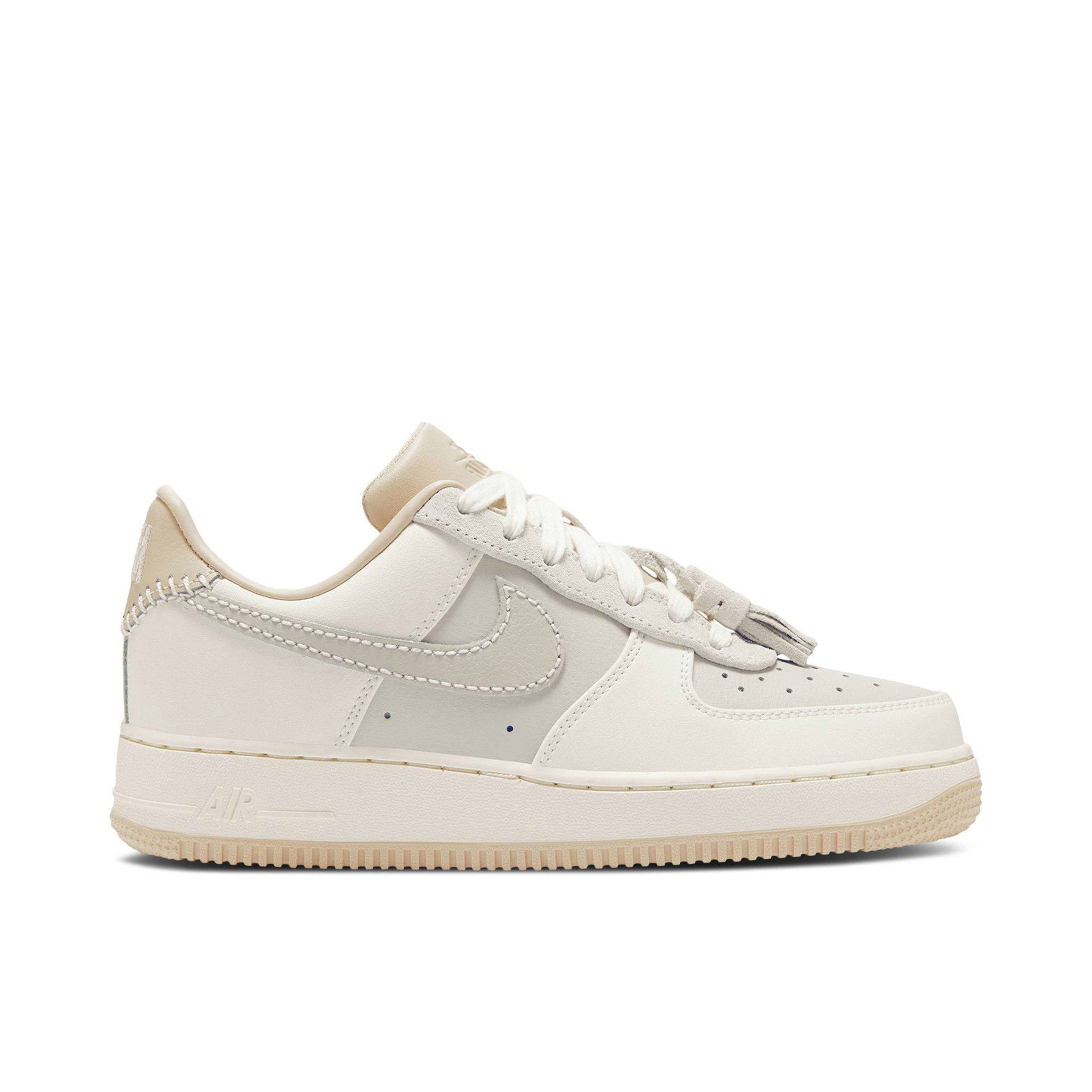 Nike Air Force 1 Low '07 Light Bone Suede Tassels Womens