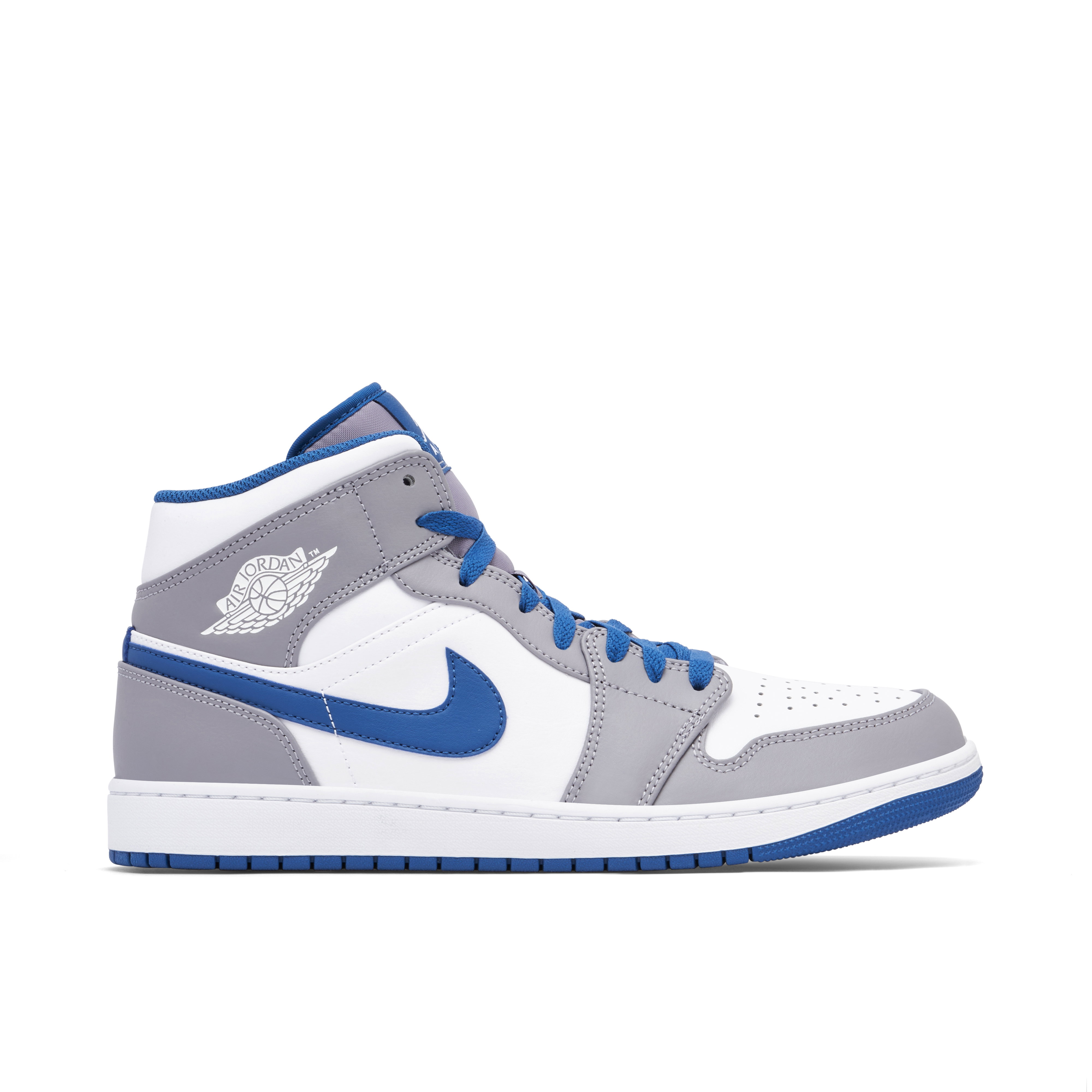 Air Jordan 1 Mid White True Blue Grey | DQ8426-014 | Laced