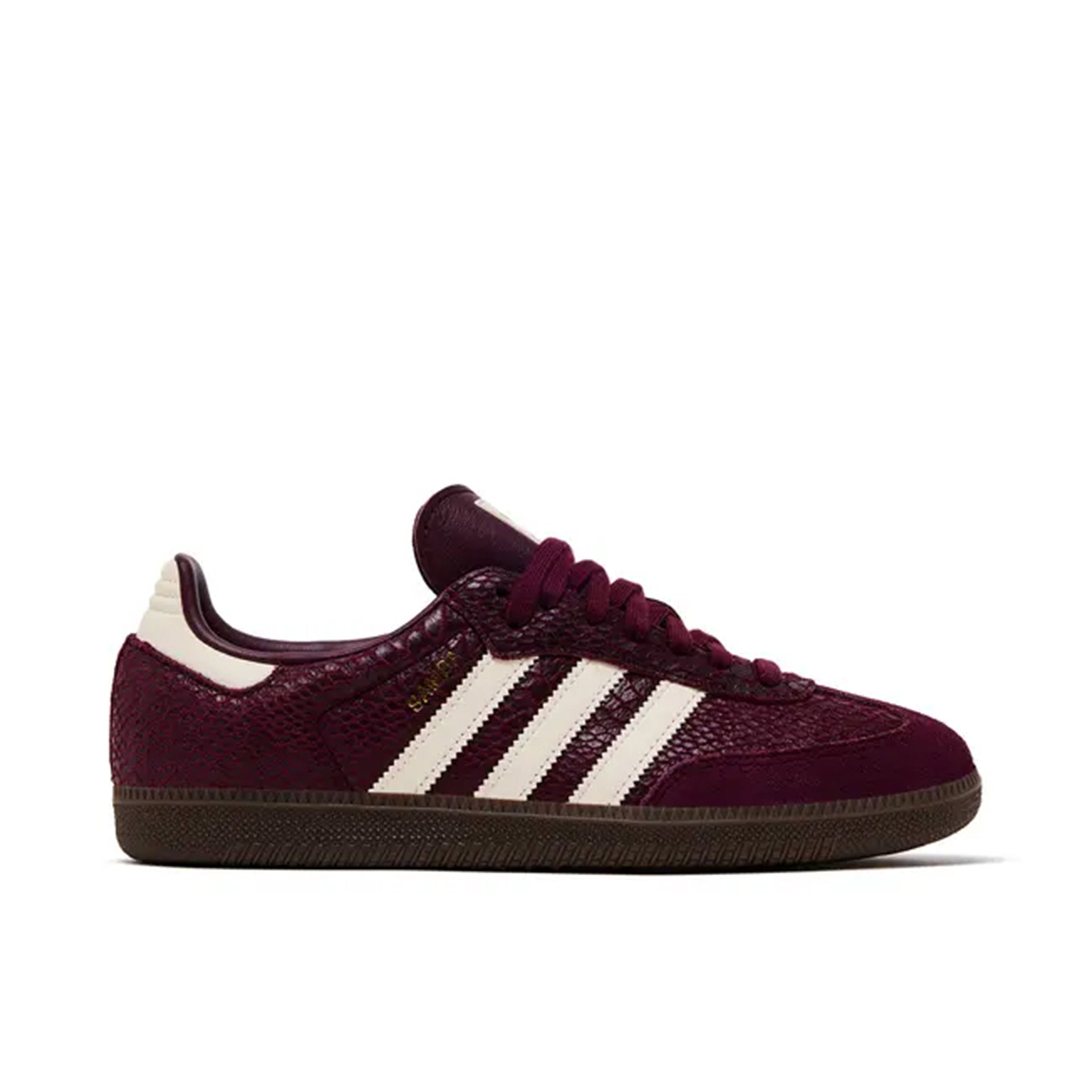 Adidas Samba OG Snakeskin Maroon Cream White Womens