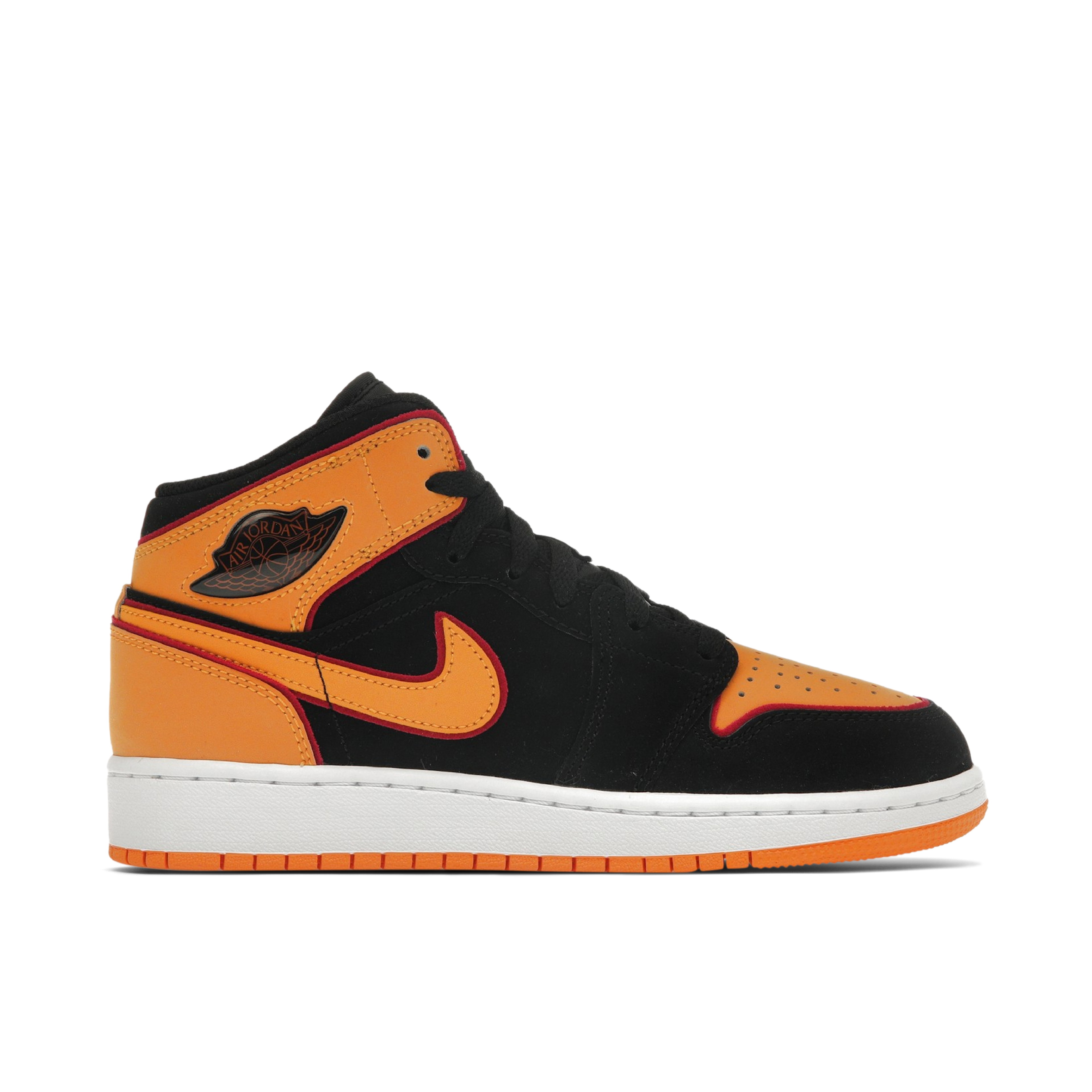 Air Jordan 1 Mid SE Black Vivid Orange GS