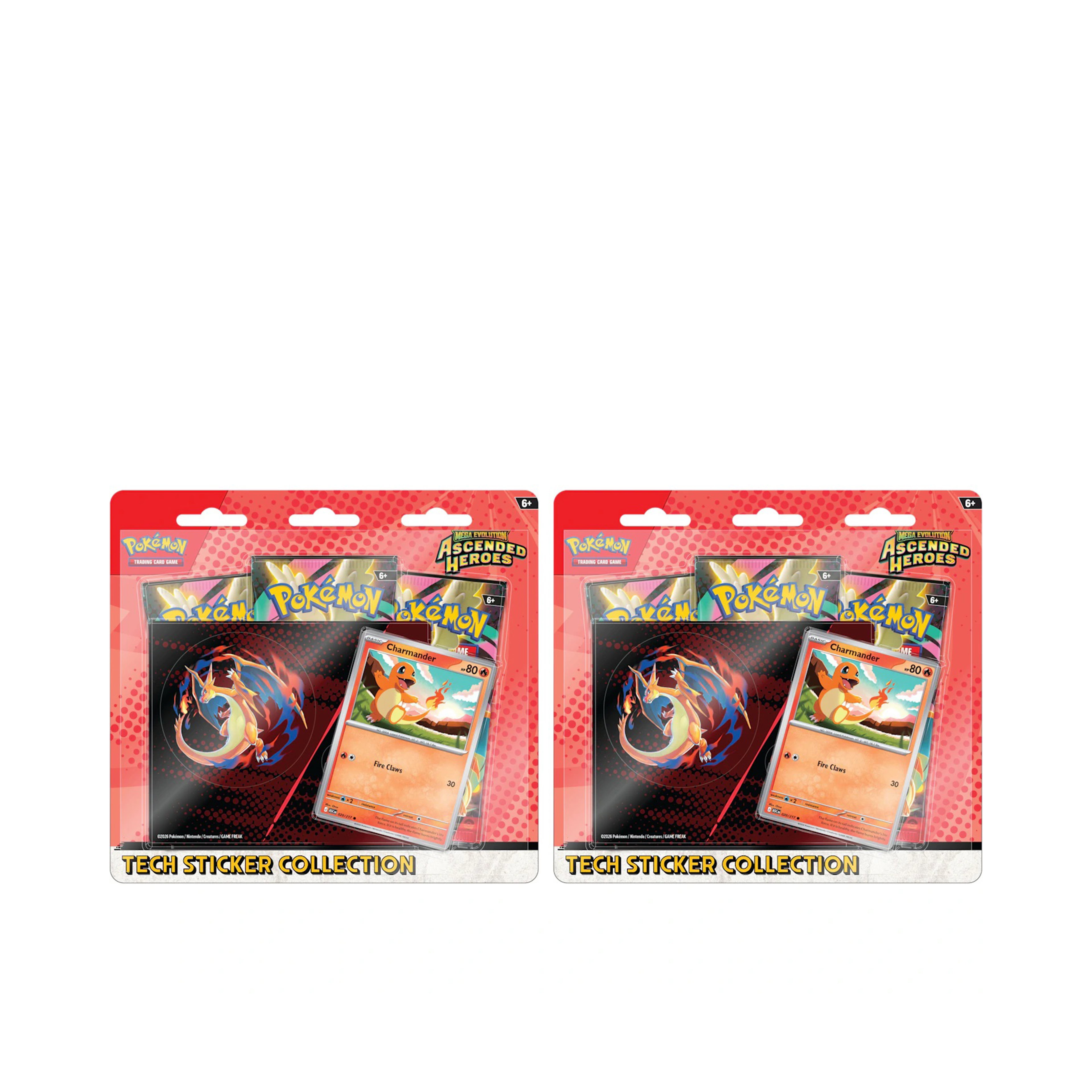 2026 Pokémon Mega Evolution Ascended Heroes Charmander Tech Sticker Collection 2x Lot