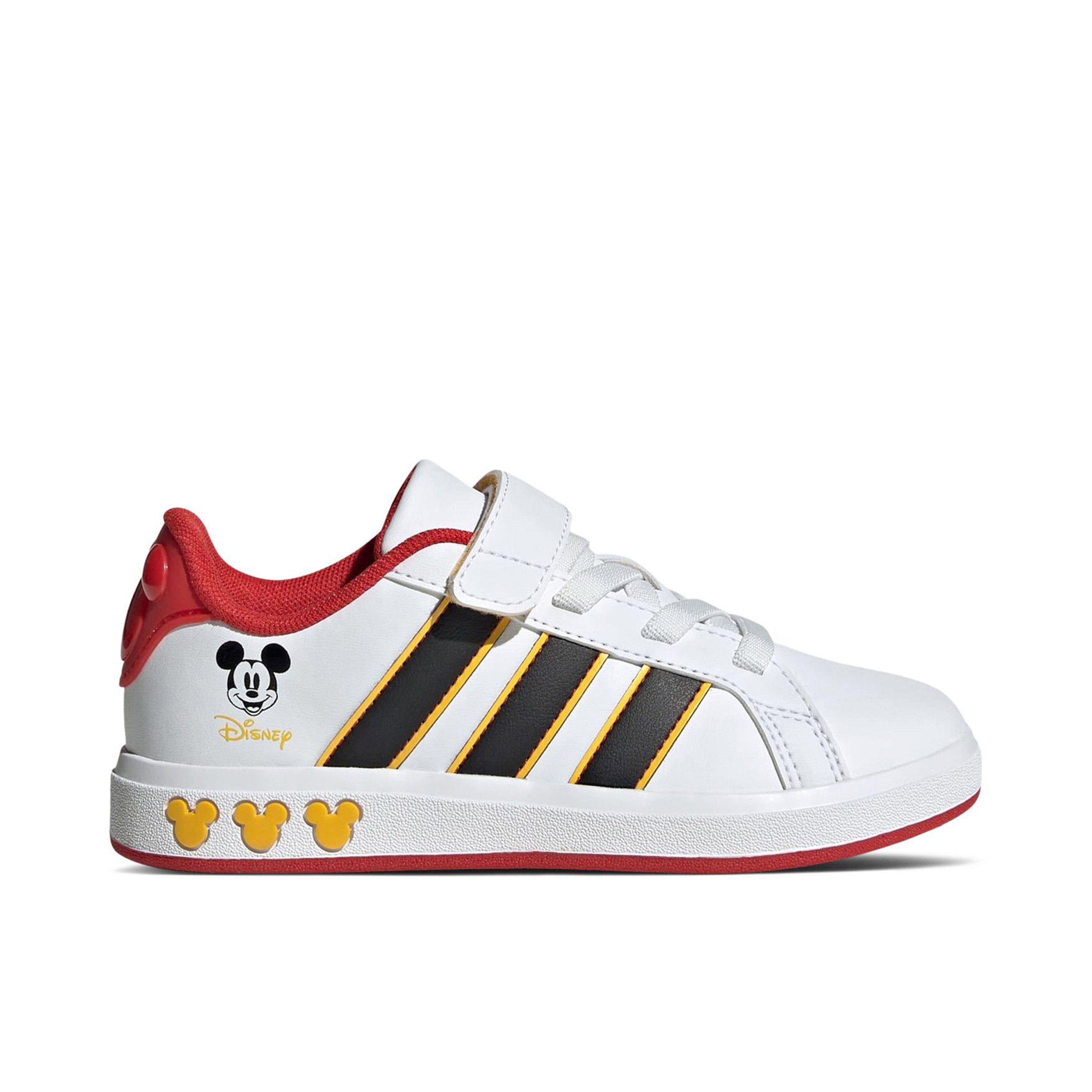 Adidas Grand Court Disney Mickey Mouse Cloud White Core Black Bold Gold GS