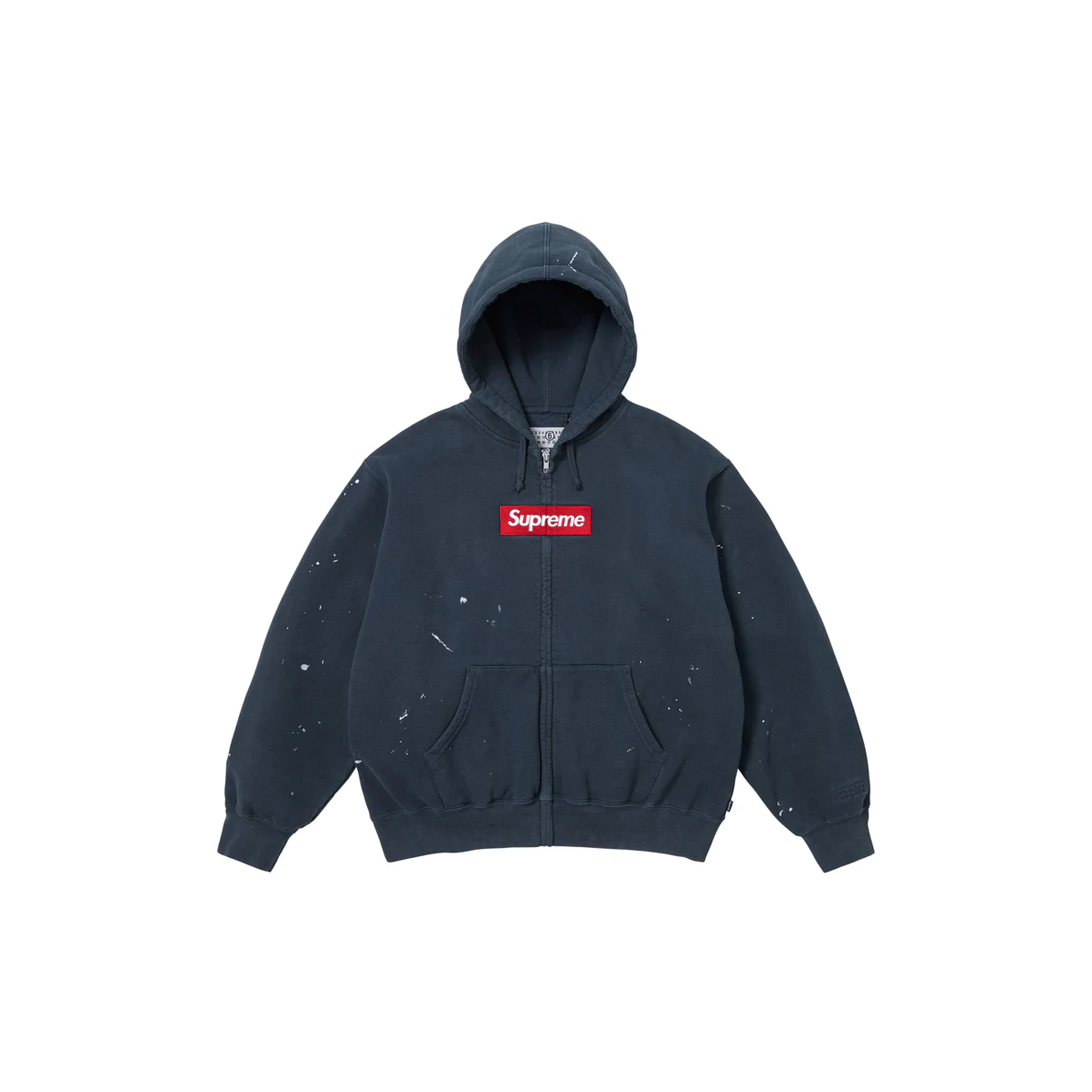 Supreme MM6 Maison Margiela Box Logo Zip Up Hooded Sweatshirt Navy
