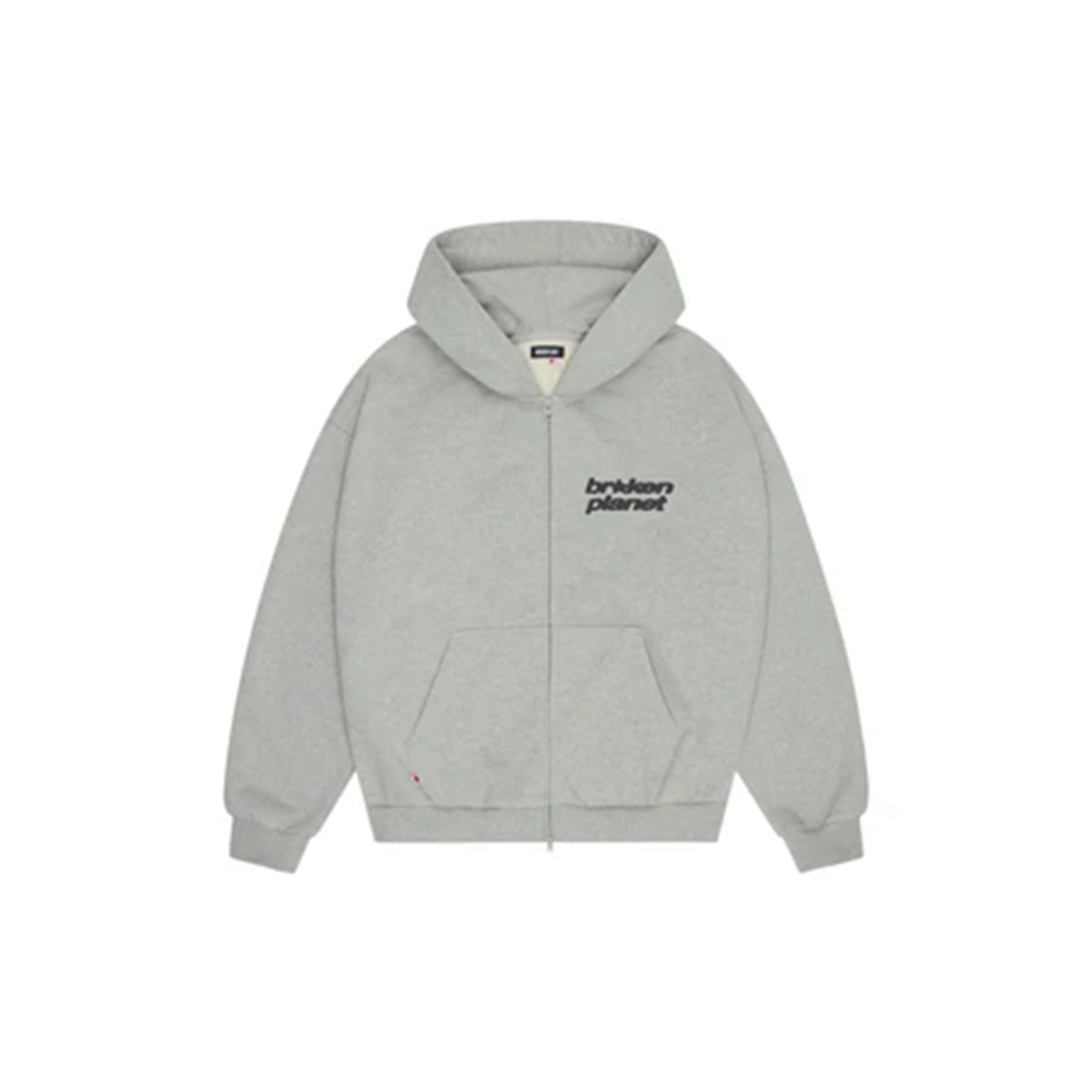 Broken Planet Star Zip Up Hoodie Grey
