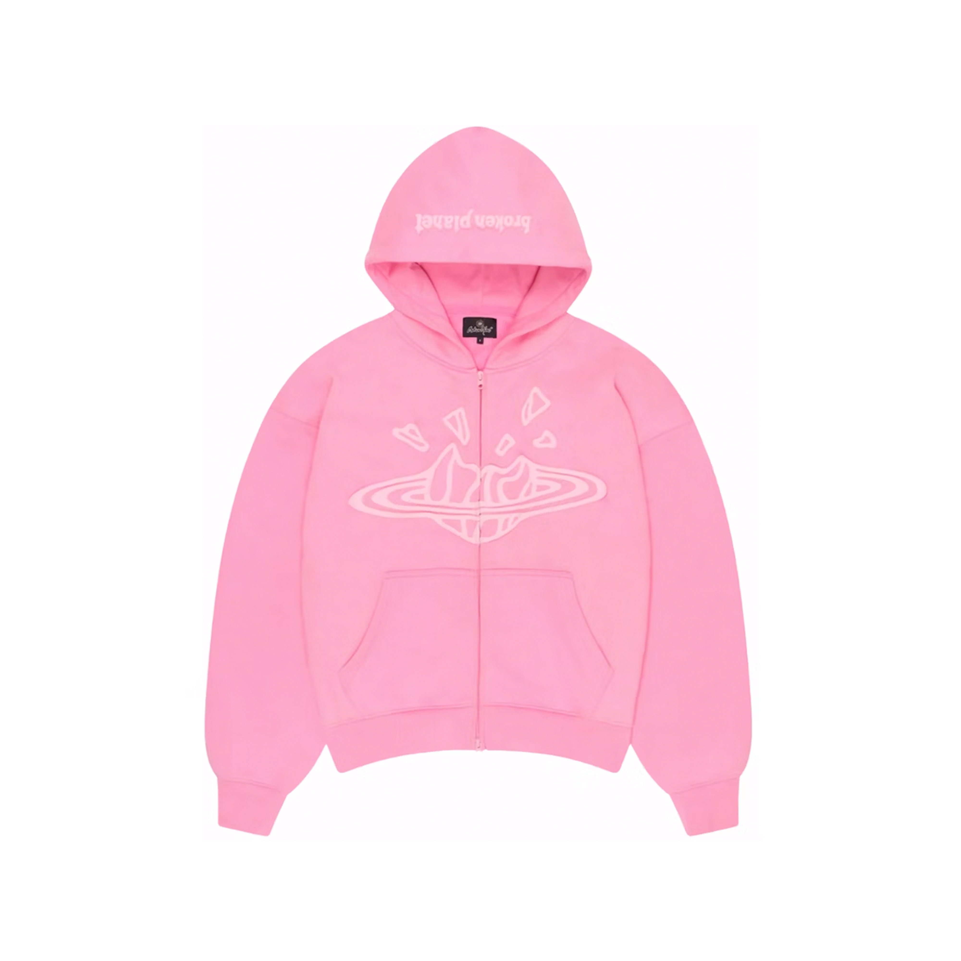 Broken Planet Zip Up Hoodie Midnight Black | BROKEN-PLANET-00234