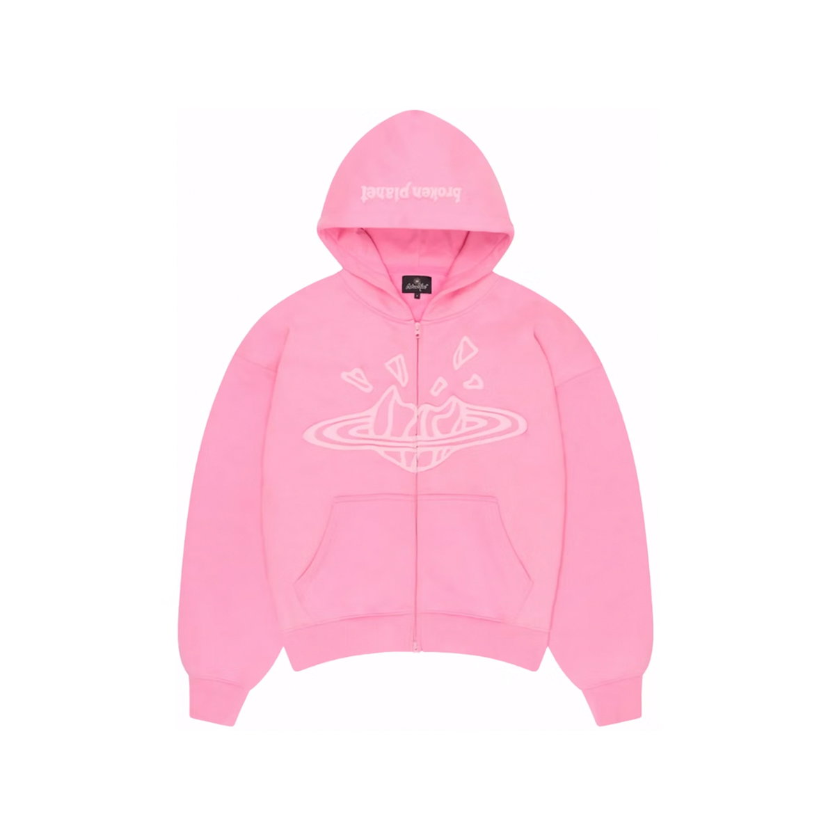 Broken Planet Candy Pink Zip-Up Hoodie | BROKEN-PLANET-00203 | Laced