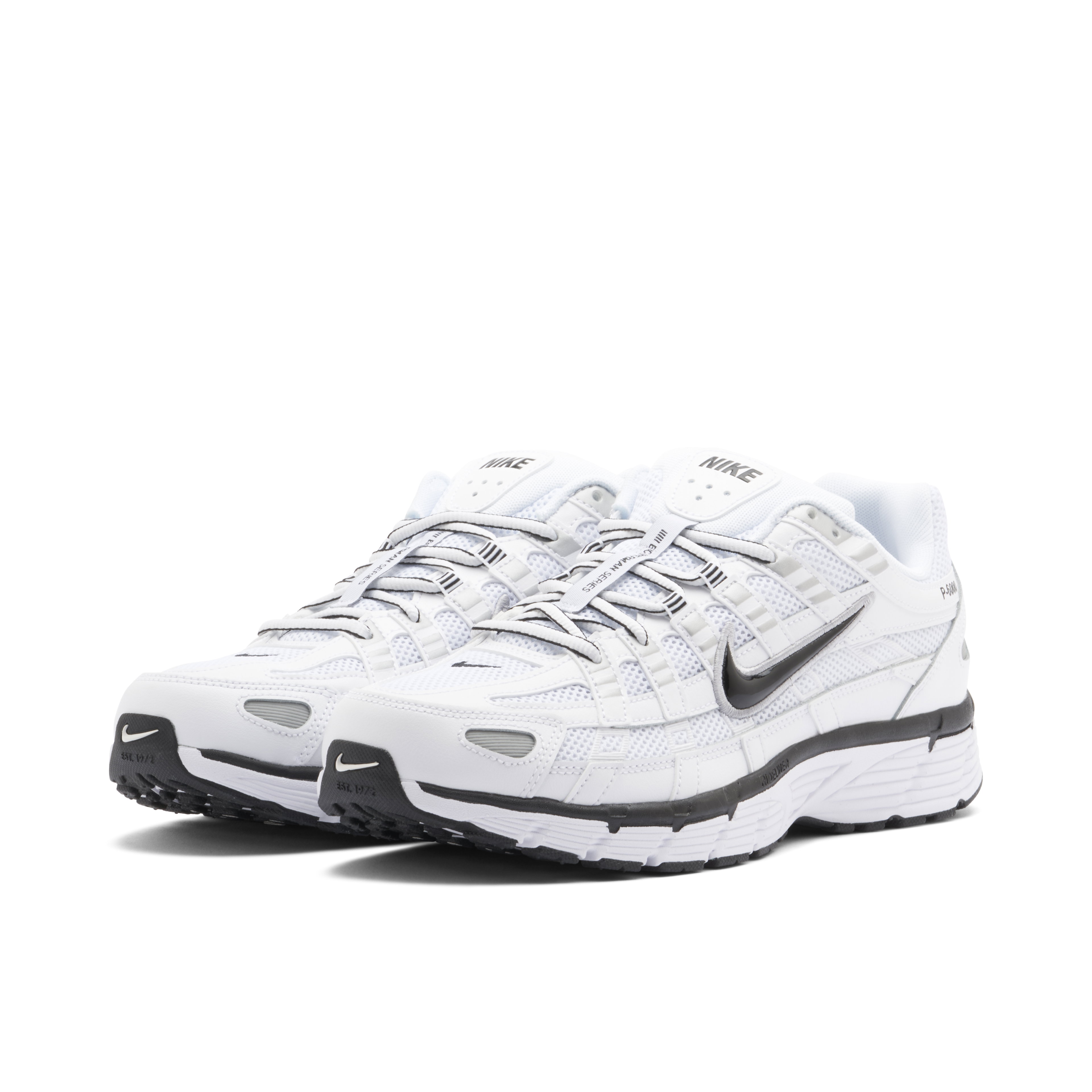 Nike P-6000 White Metallic Silver Black